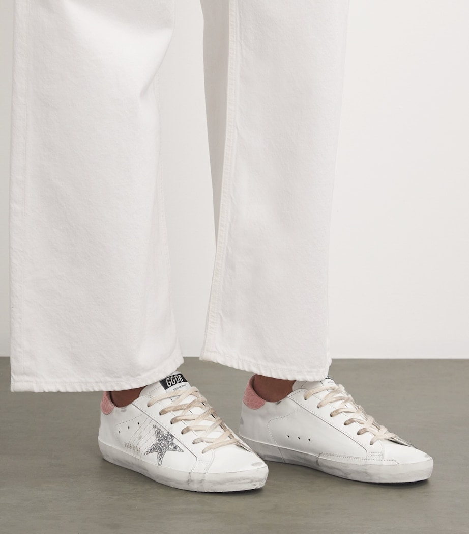 Leather Croc-Embossed Super-Star Sneakers PINK COMB Image 2