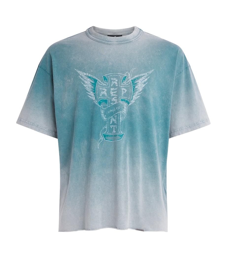 Represent Mens Cotton Westside T-Shirt Smoked Teal Image 1