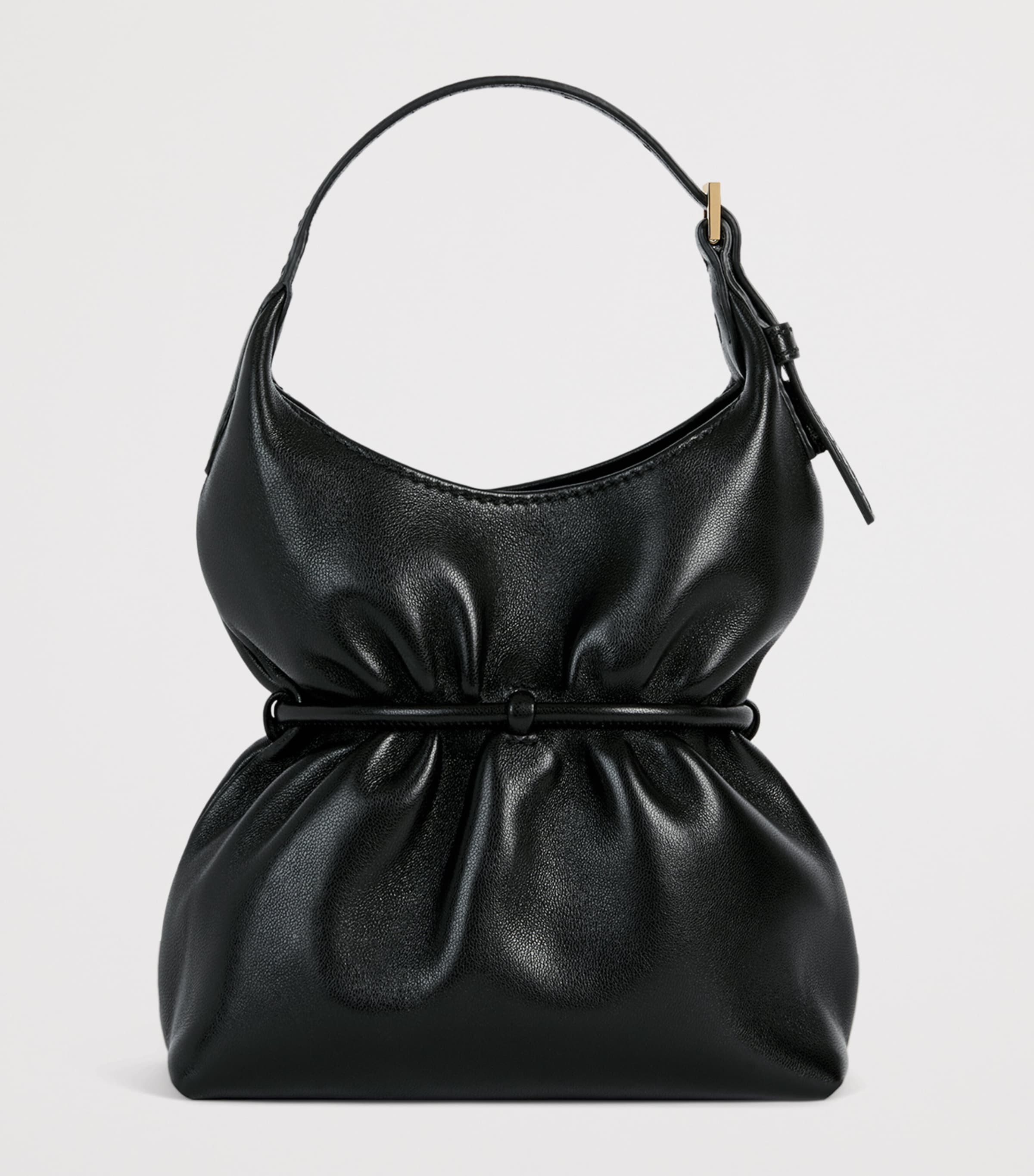 Balmain Mini Leather Sphynx  Shoulder Bag Noir Image 6
