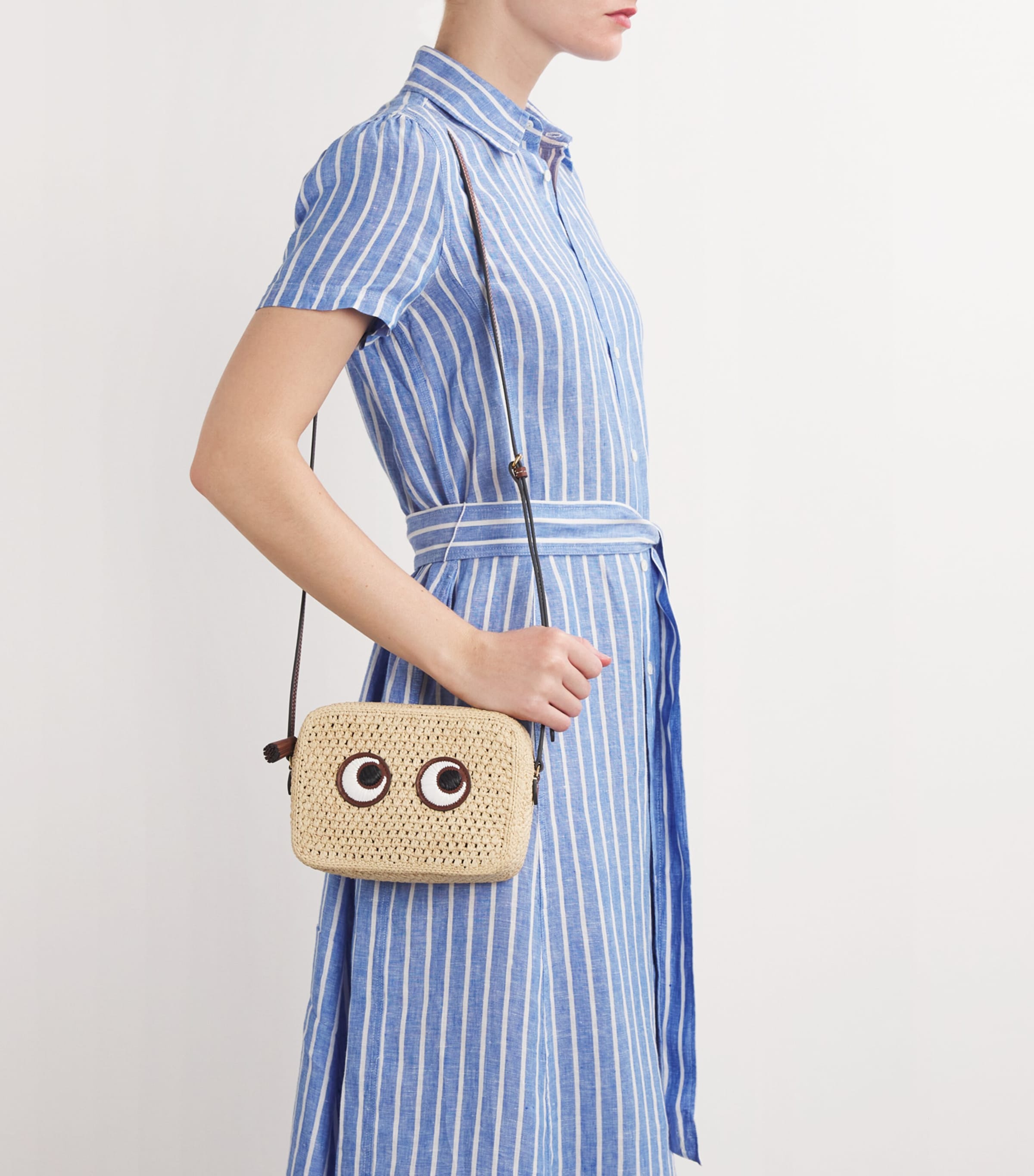 ★ANYA HINDMARCH★ RAFFIA EYES CROSS BODY ショルダーバッグ Anya Hindmarch] Shoulder Bag Eyes Raffia Crossbody Bag