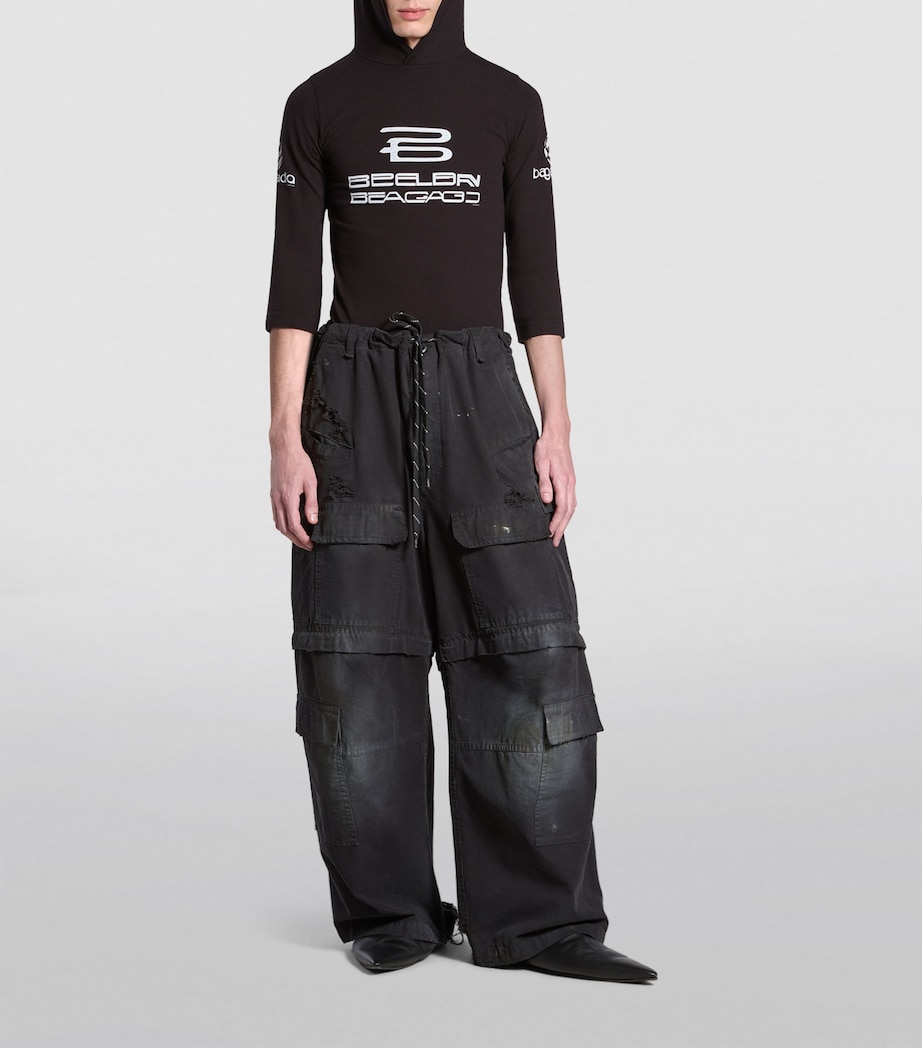 Balenciaga Mens Distressed Cargo Trousers Image 2