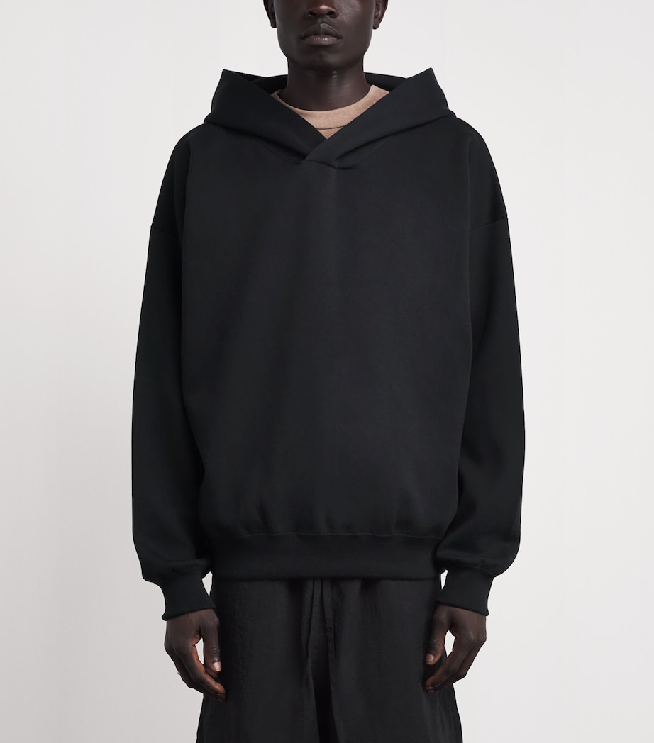 Fear Of God Mens Cotton-Blend Double-Knit Hoodie Black / Image 4