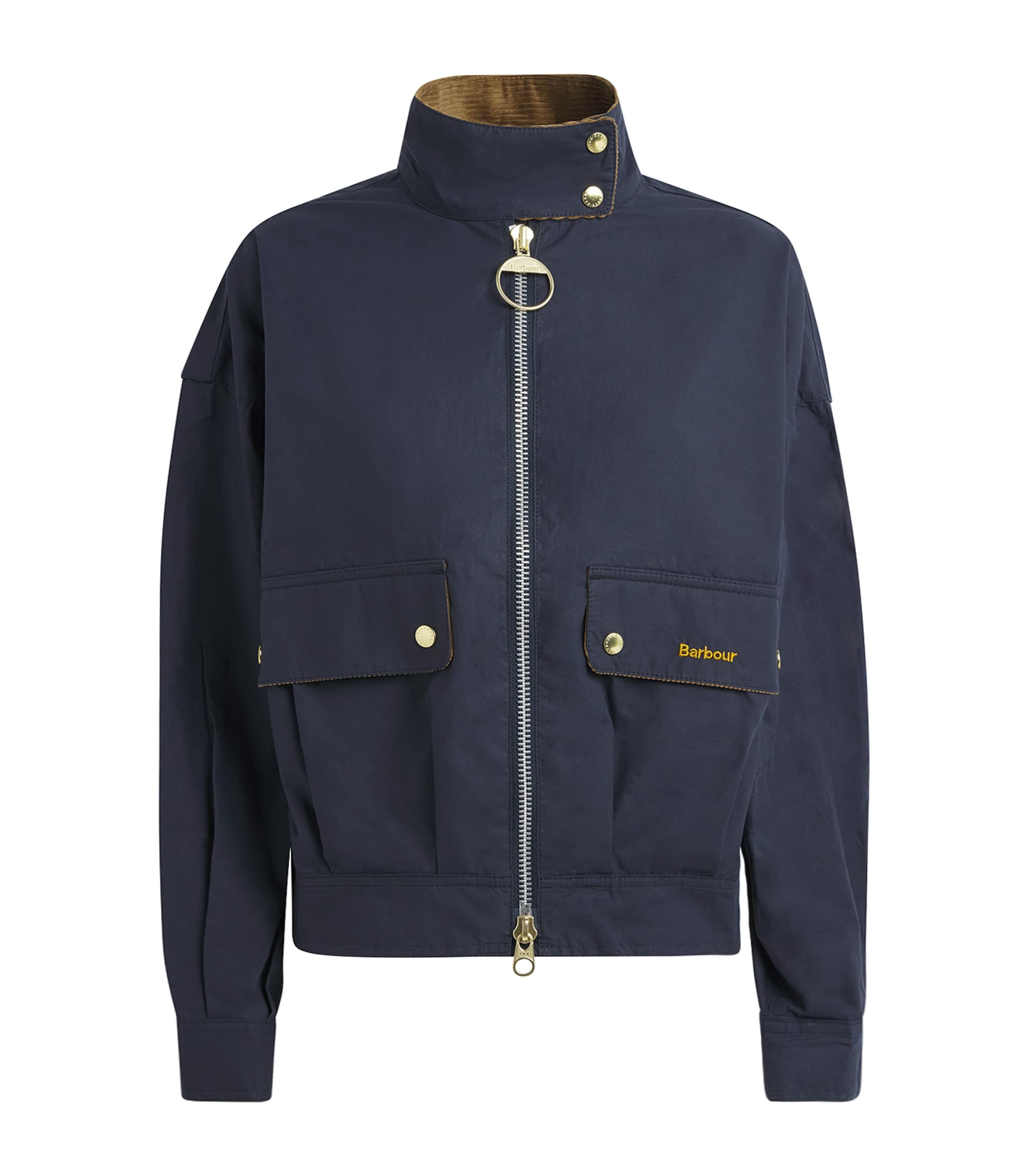 Barbour Womens Blackthorn Jacket Vulcan Navy/beige Ta Image 1