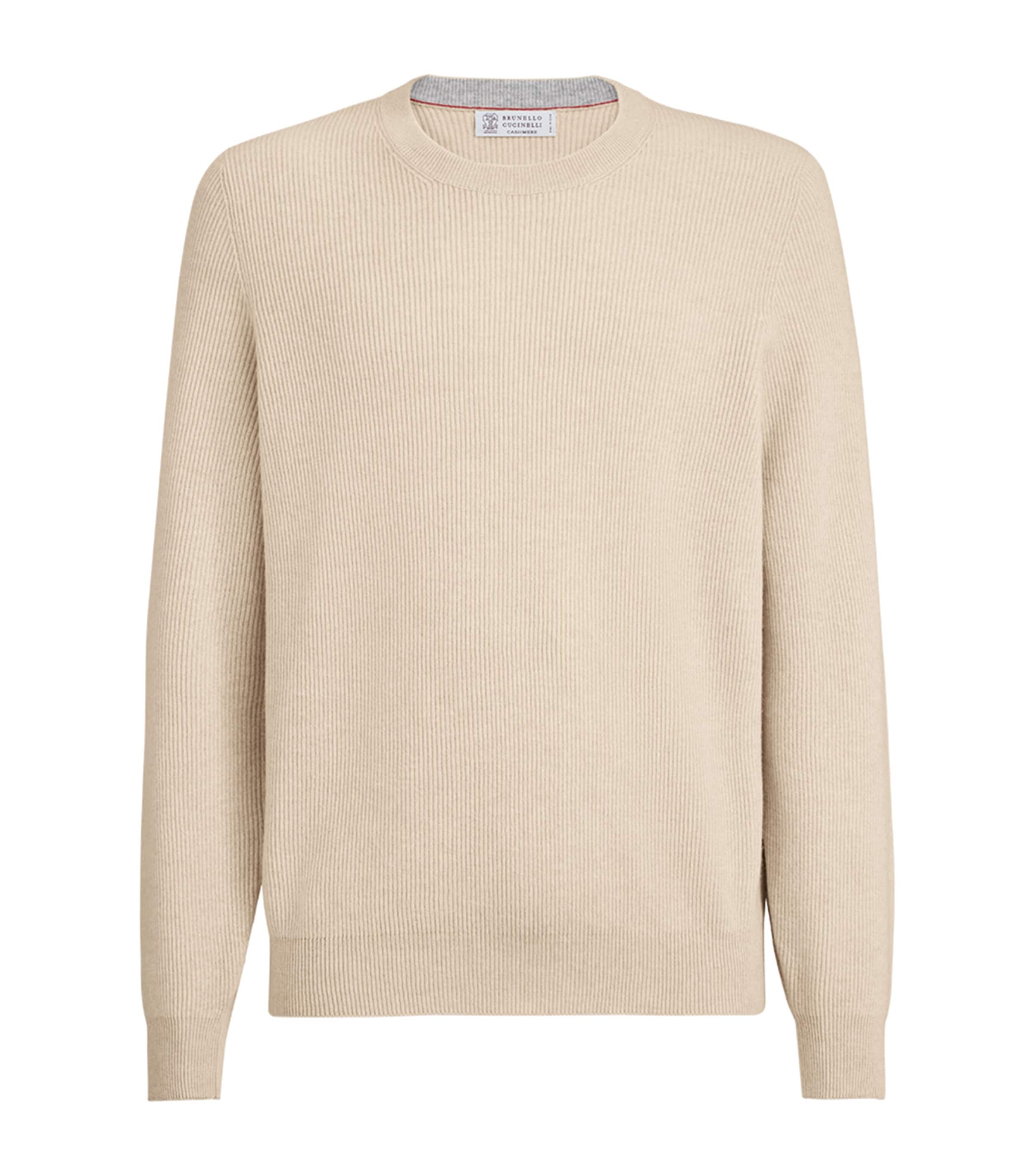 Brunello Cucinelli Mens Cashmere English Rib Sweater Image 1