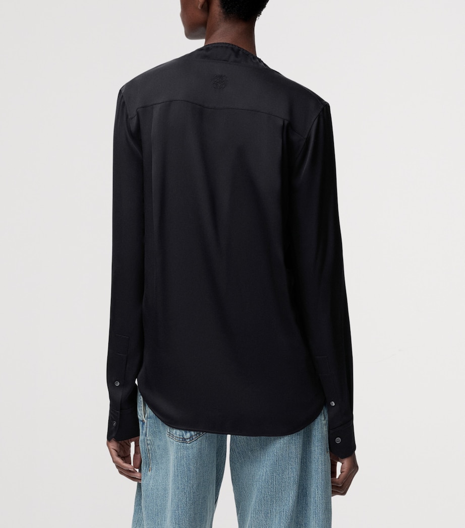 Silk-Blend Satin Blouse BLACK Image 4