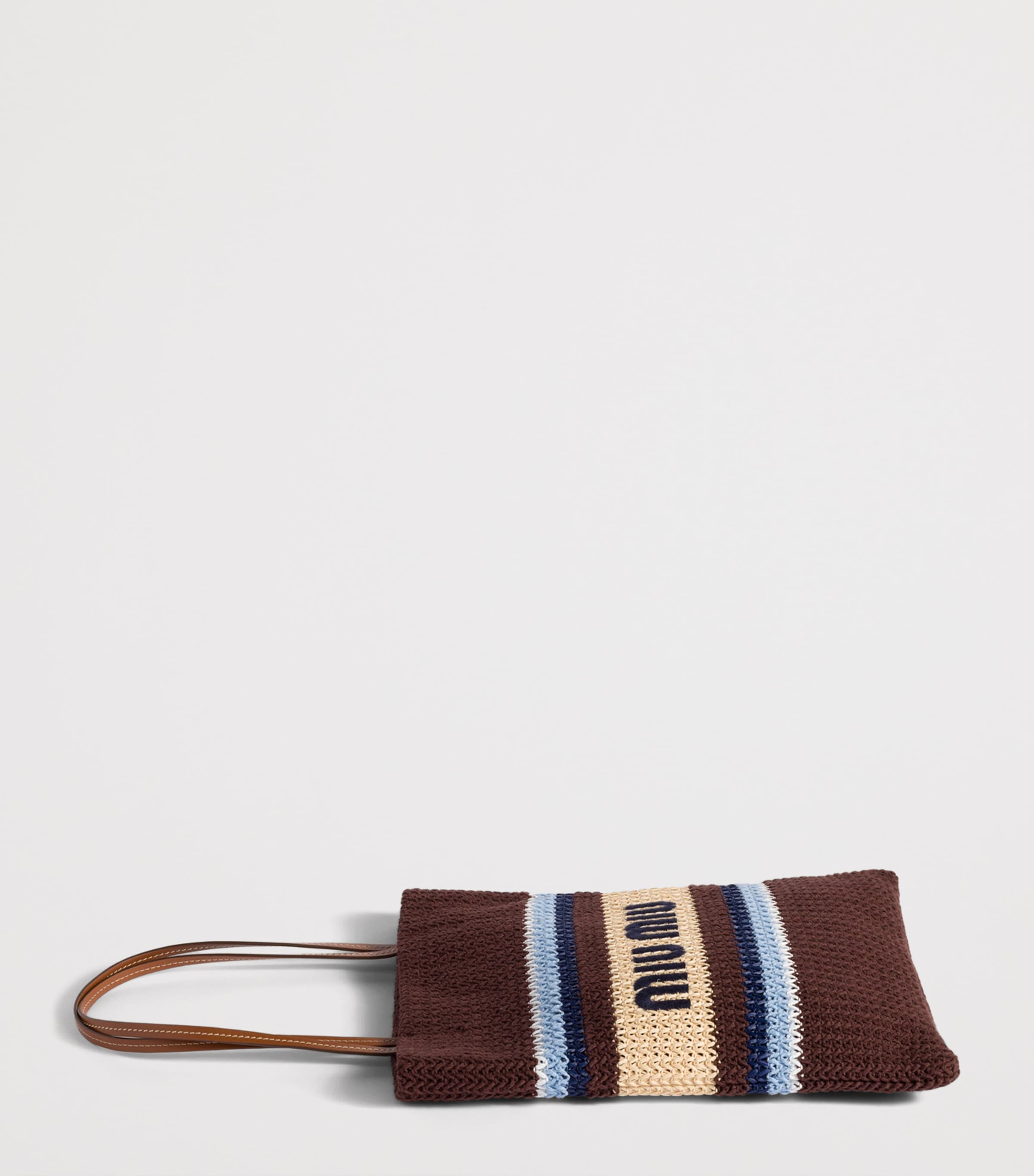 Miu Miu Woven Raffia-Effect Tote Bag Image 3