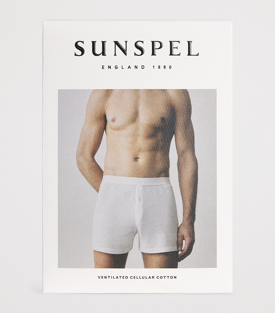 Cellular Cotton Boxer Shorts WHITE Image 4