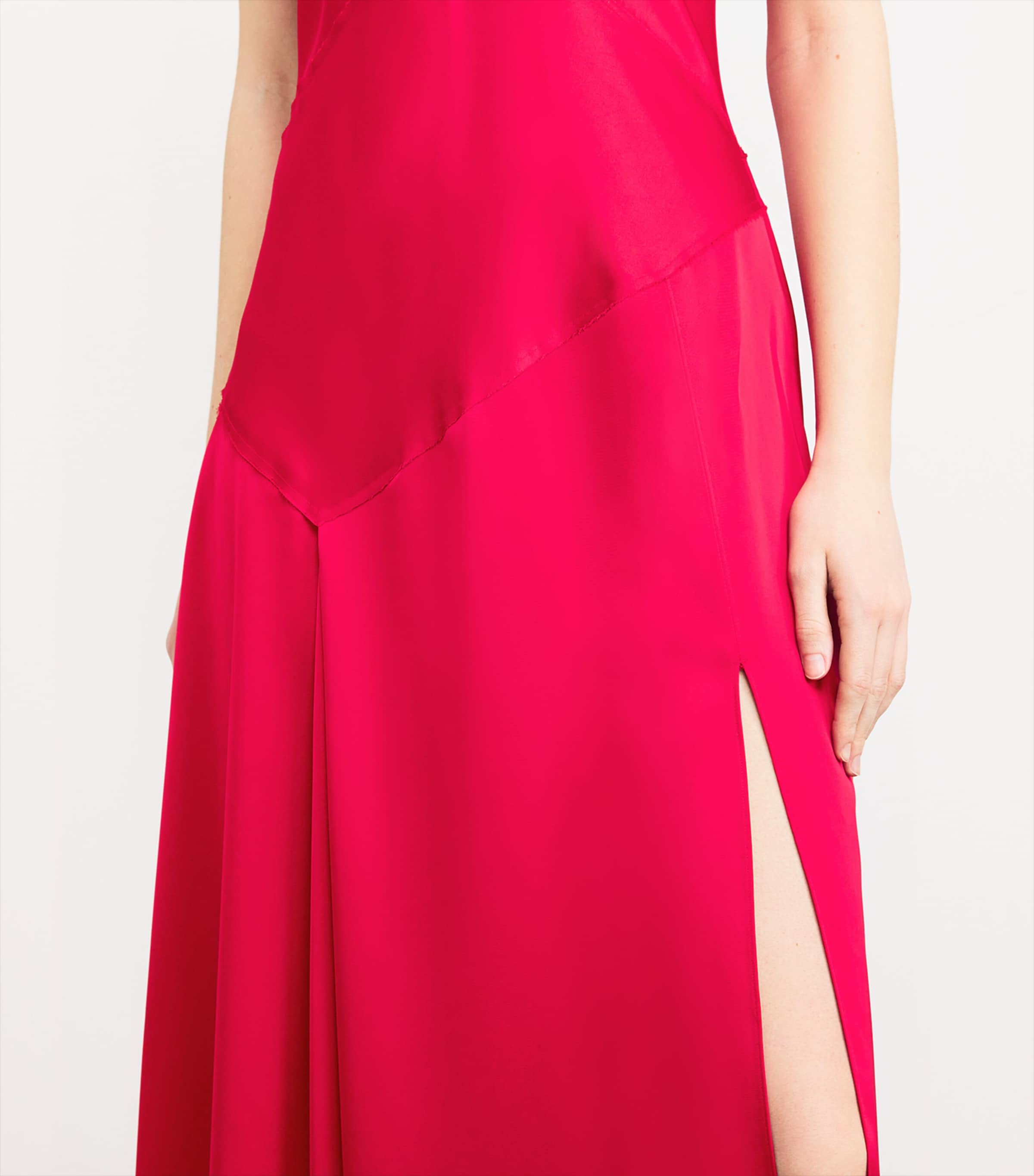 MAX&Co. Womens Satin Slip Maxi Dress Red Image 4