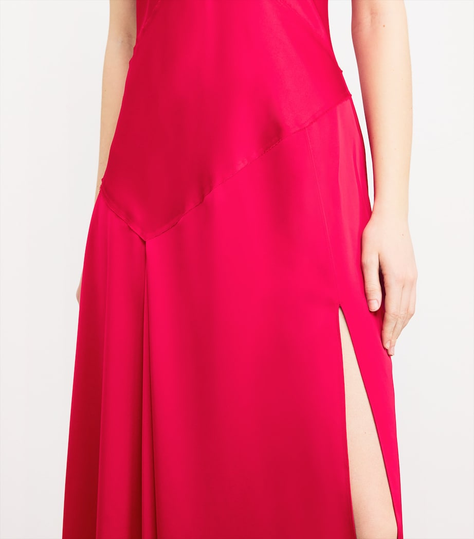 Satin Slip Maxi Dress RED Image 4