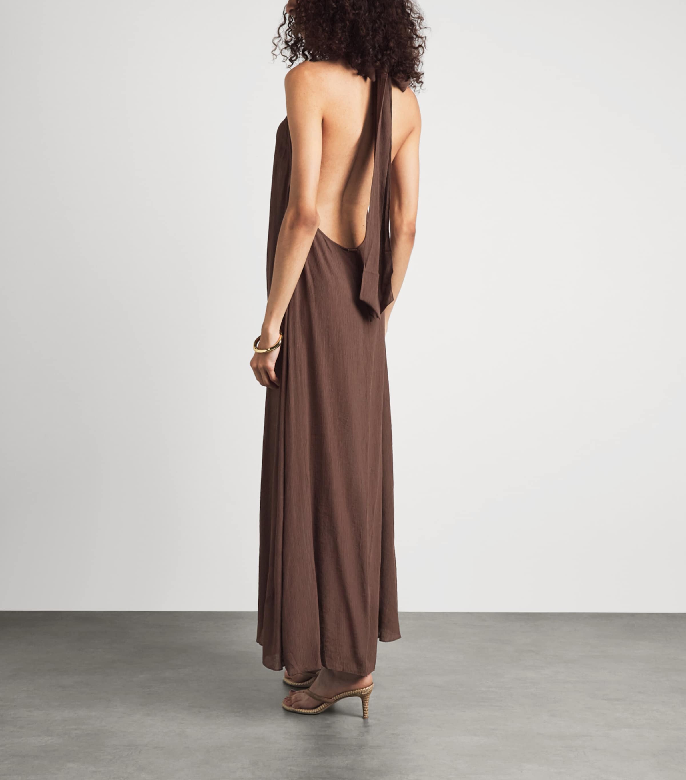 AWAY THAT DAY Womens Menorca Maxi Dress Espresso Image 4