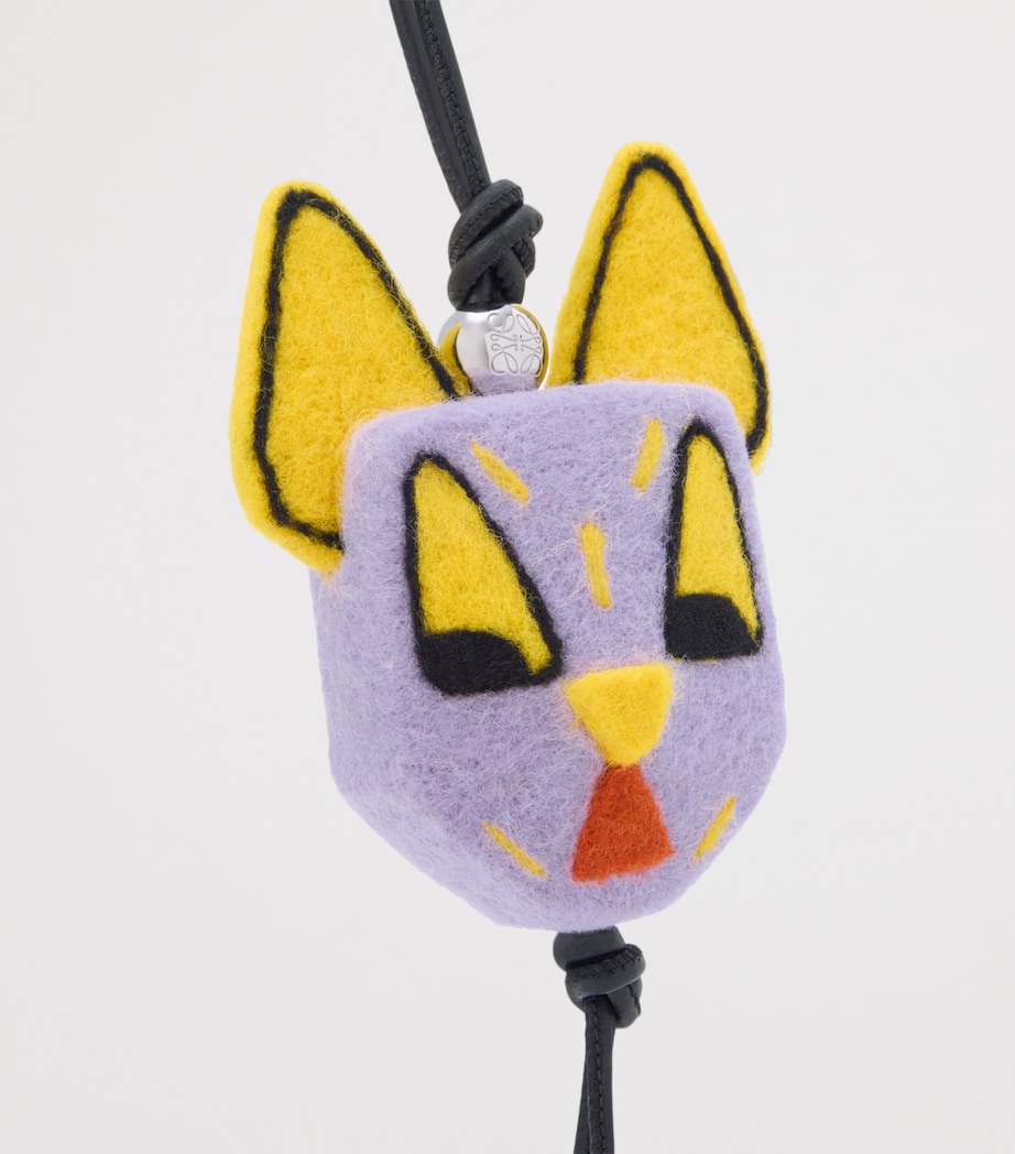 Wool Cat Personalisation Charm PURPLE/YELLOW Image 2