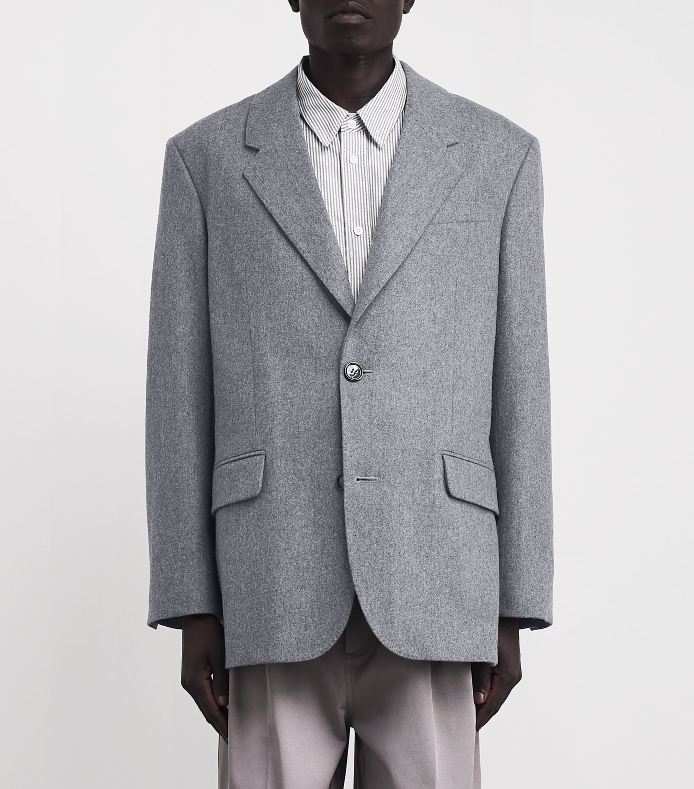 Wool Oversized Blazer 050 - GRIS Image 3