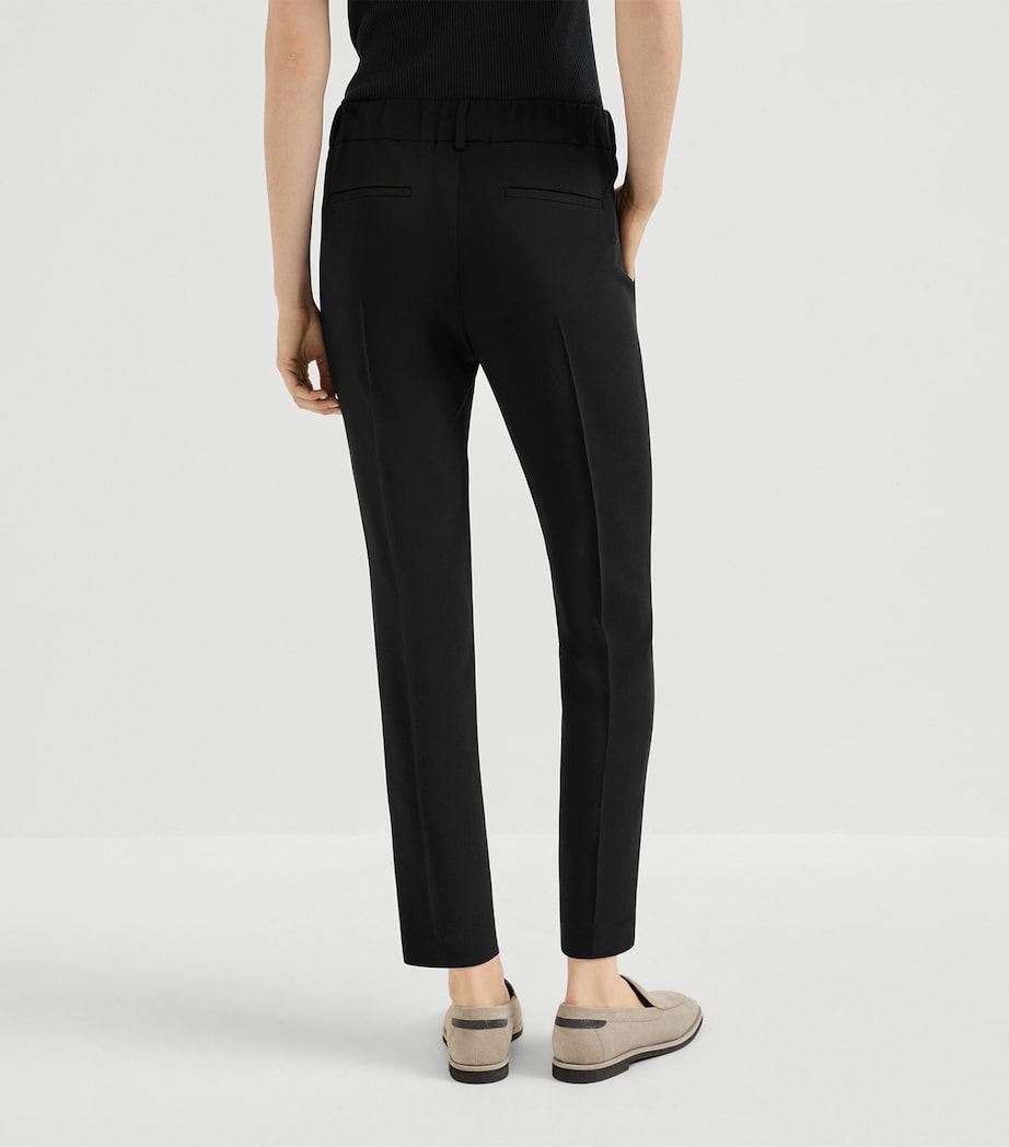 Brunello Cucinelli Womens Crepe Cady Slim Trousers Image 5