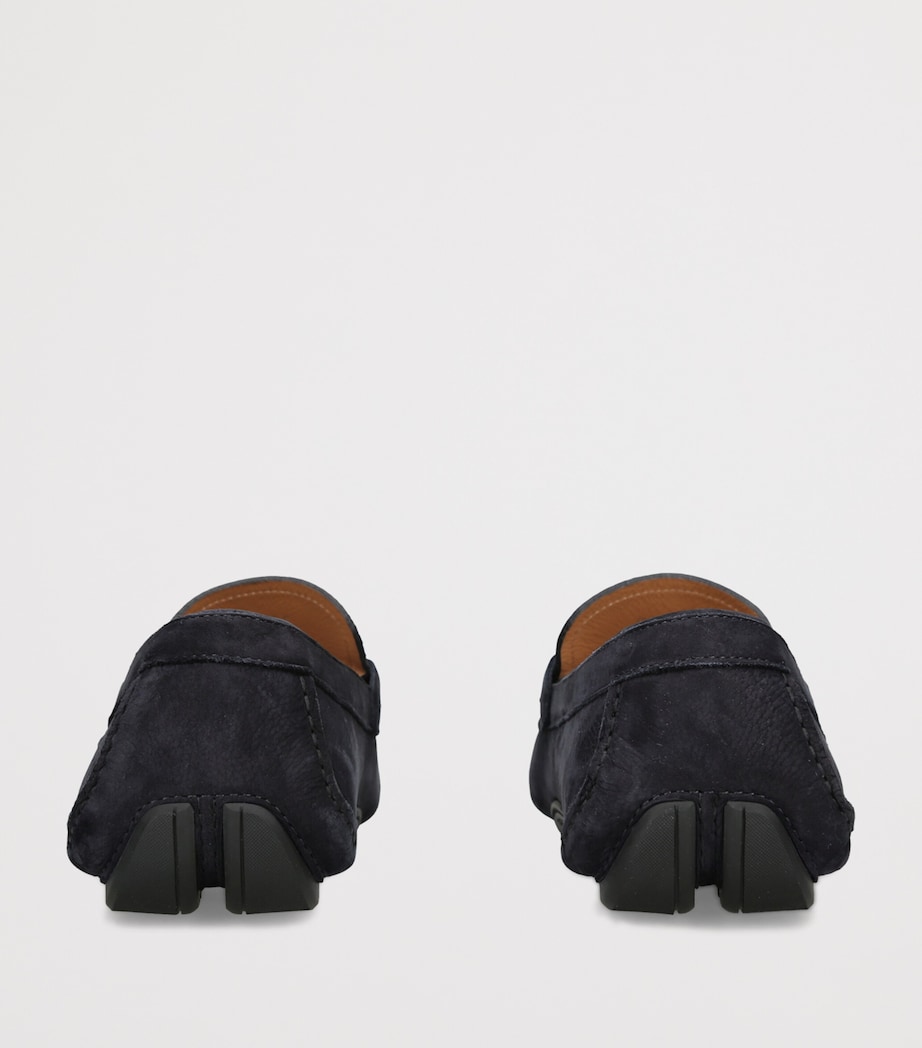 Salvatore Ferragamo Nubuck Front 4 Driving Shoes Navy Image 4
