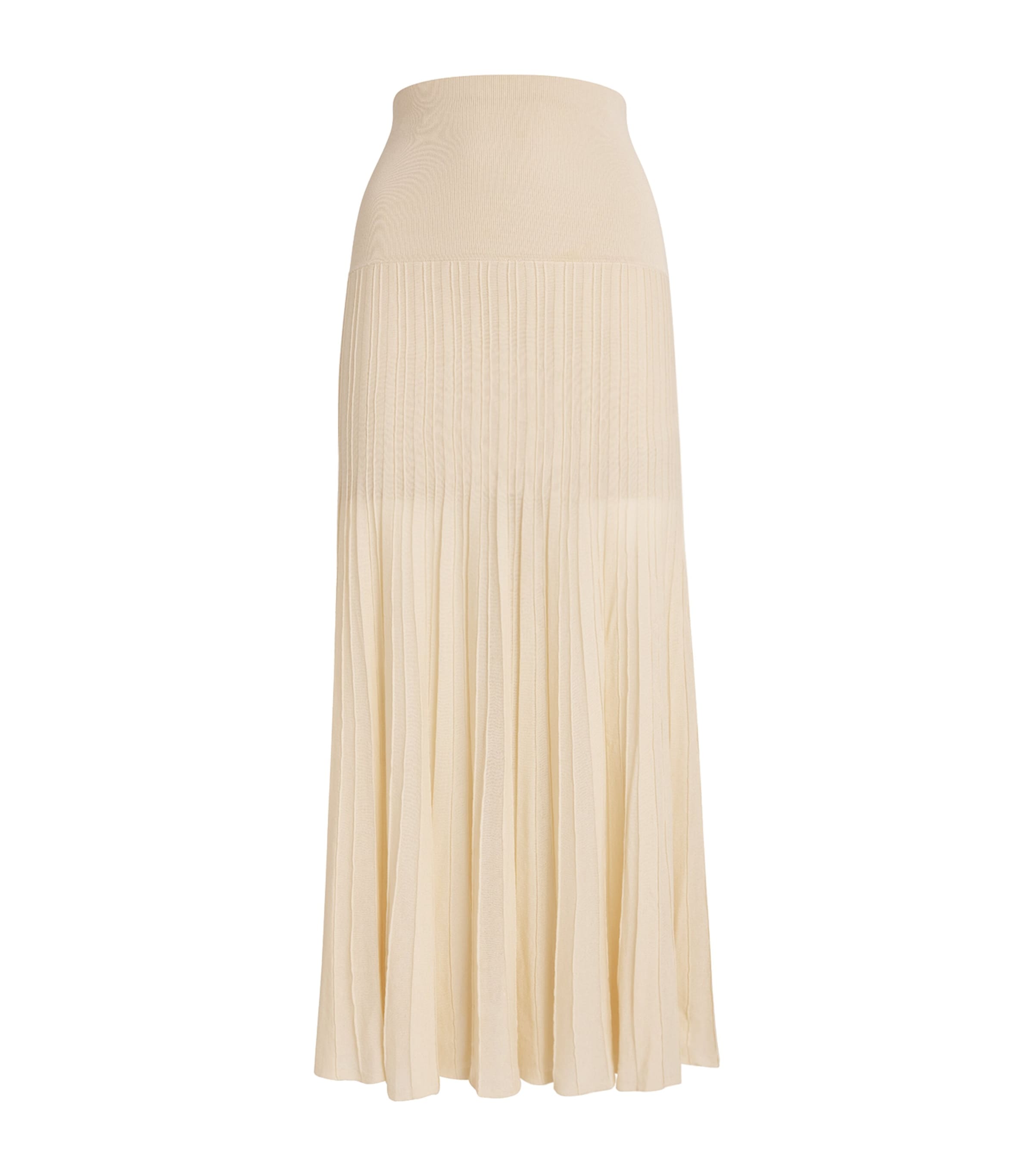 Isabel Marant Women Light Beige Pleated Crepe Knit Ezra Long Skirt In Neutral