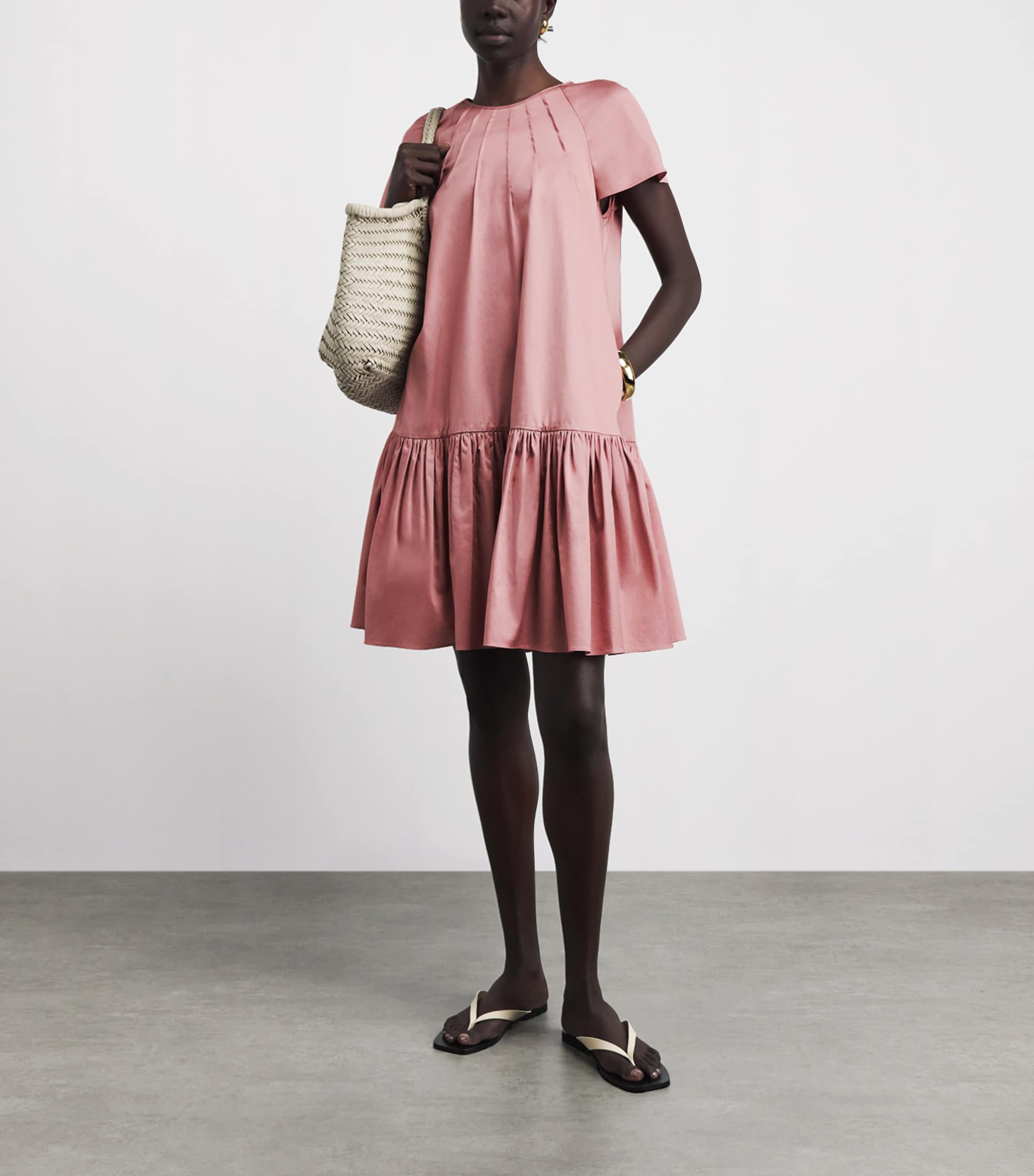 Joseph Womens Cotton Tazi Mini Dress Musk Image 2