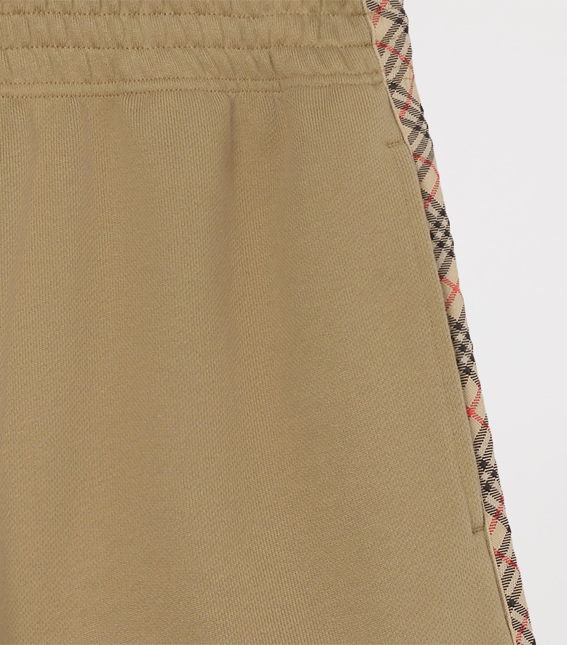 Burberry Mens Check-Trim Sweatshorts Sparrow Beige Image 2