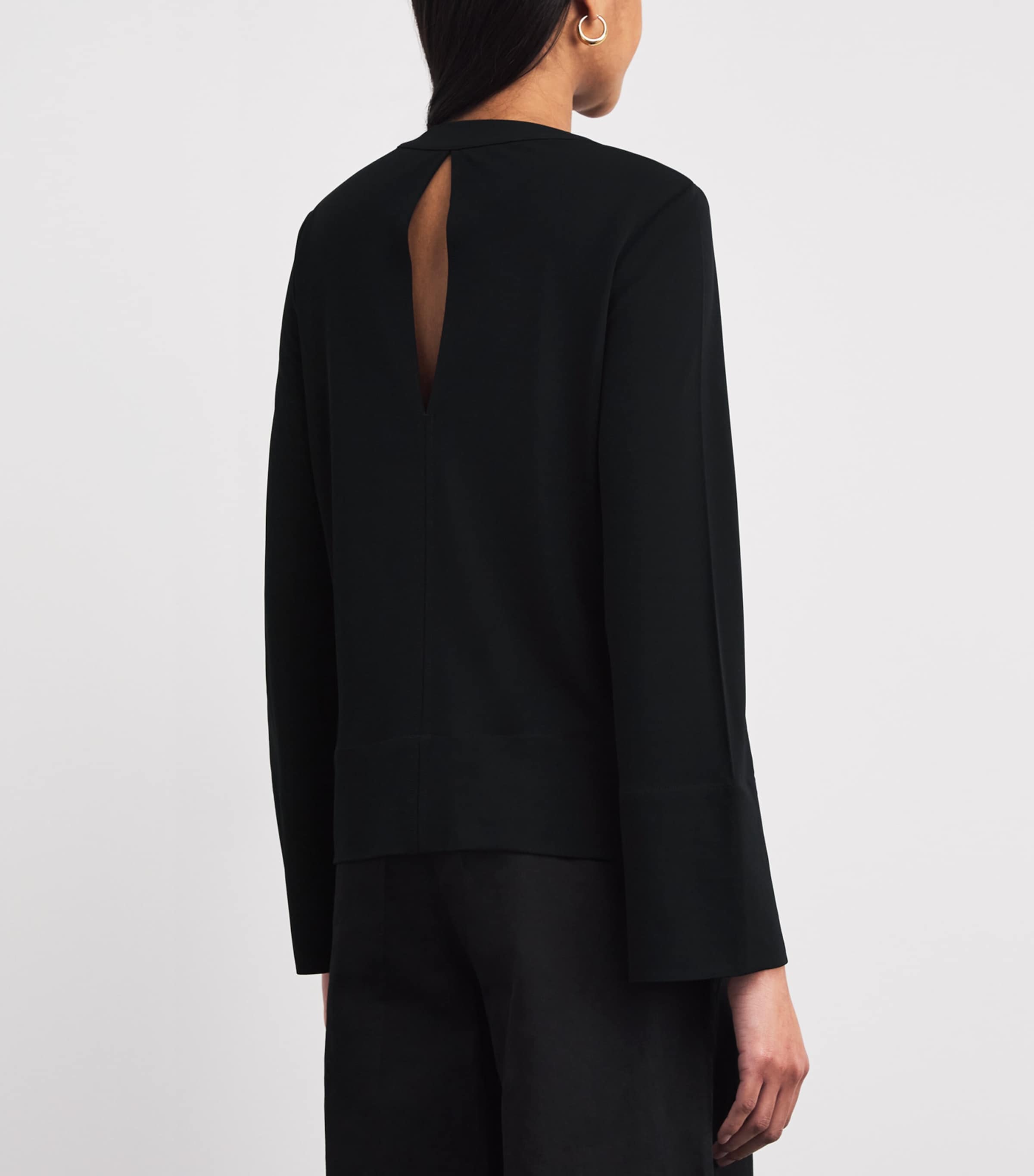 Joseph Womens Jersey Fabiola Blouse Black Image 5