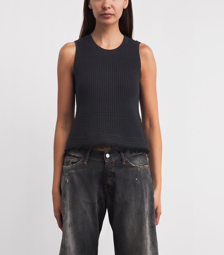 Rag & Bone Womens Distressed Ayan Tank Top Black Image 4
