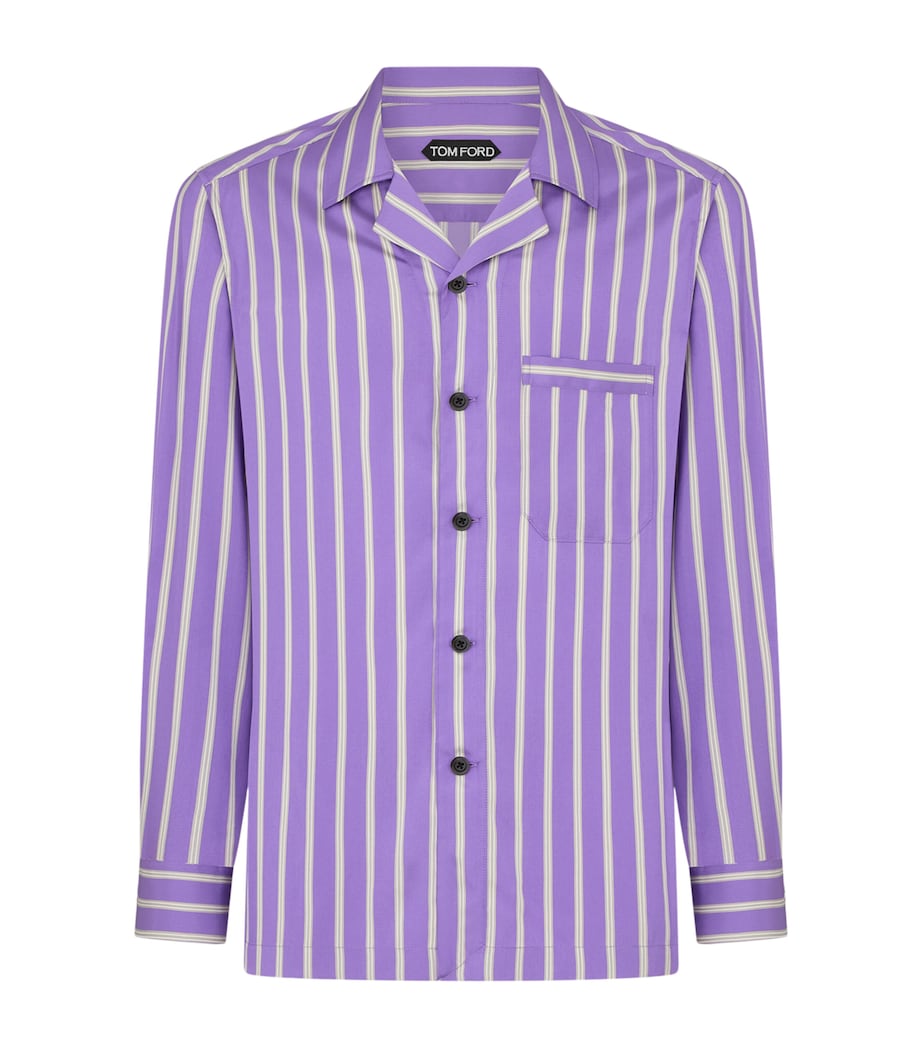 TOM FORD Mens Silk Stripe Shirt Rra Image 1