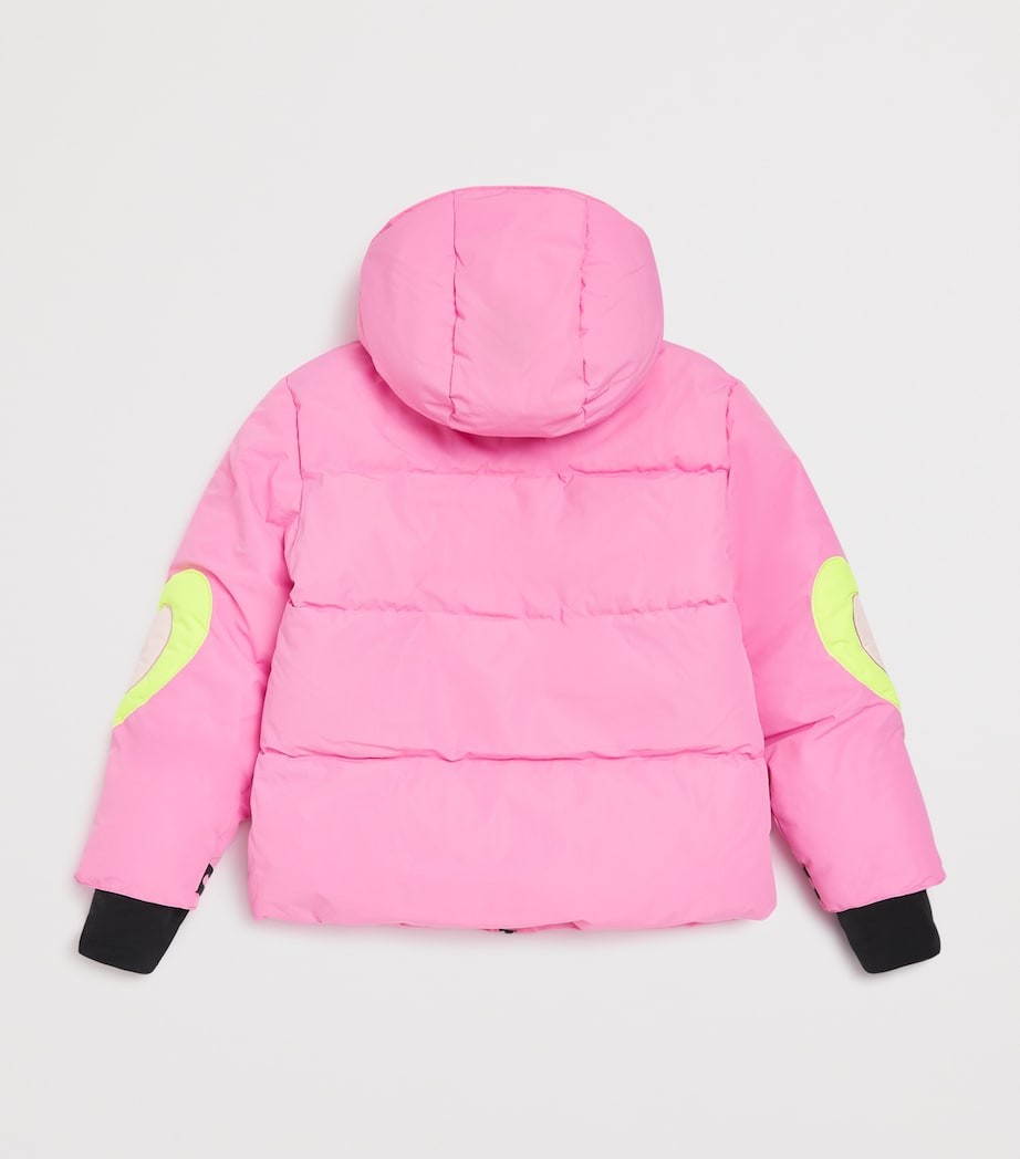 Heart Print Ski Jacket (4-14 Years) 552PINK Image 2