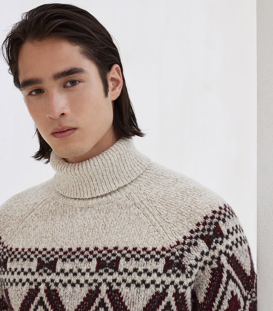 Mouliné Virgin Wool-Silk-Cashmere Jacquard Sweater CPW29 Image 6