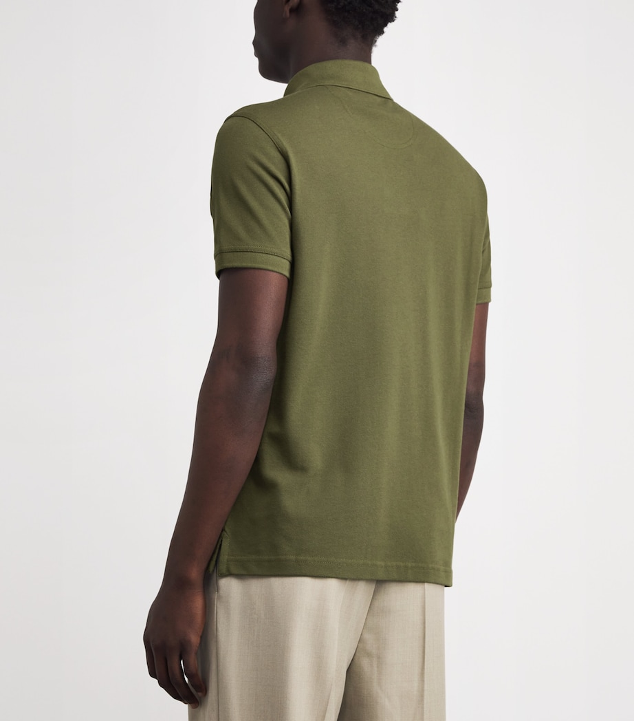 Cotton Tartan Polo Shirt OL95 WINTER MOSS Image 4