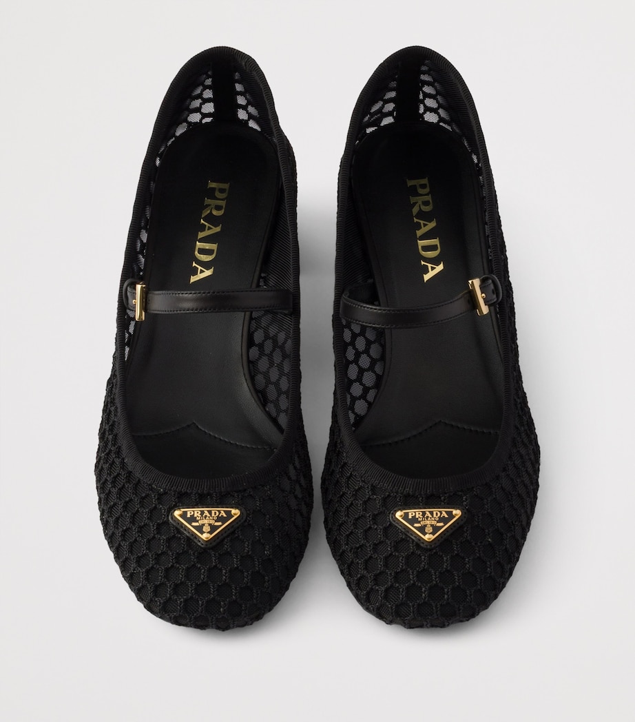 Prada Mesh Open-Work Mary Janes 35 Black Image 3