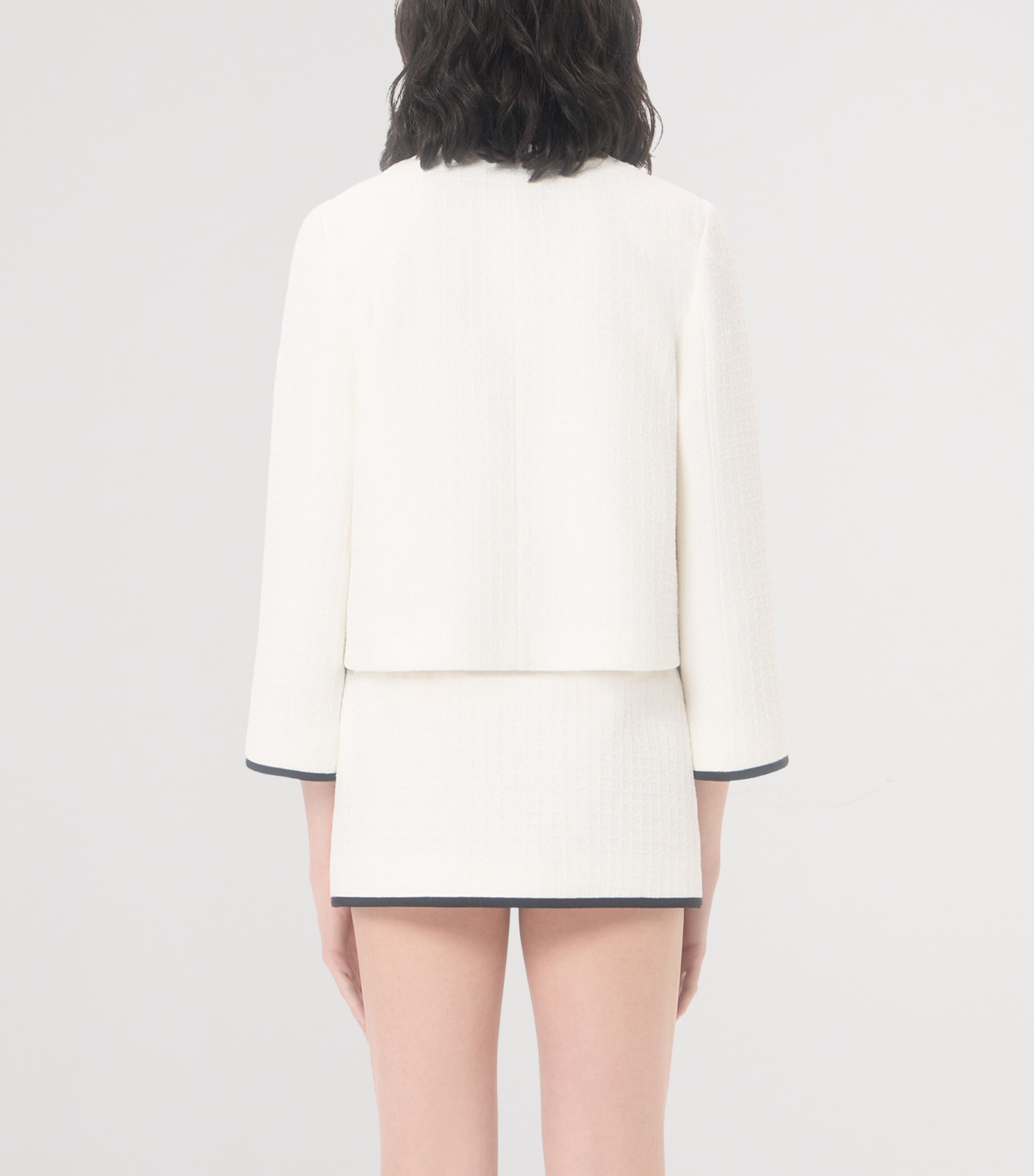Valentino Womens Cotton Tweed Jacket Cbj Image 5