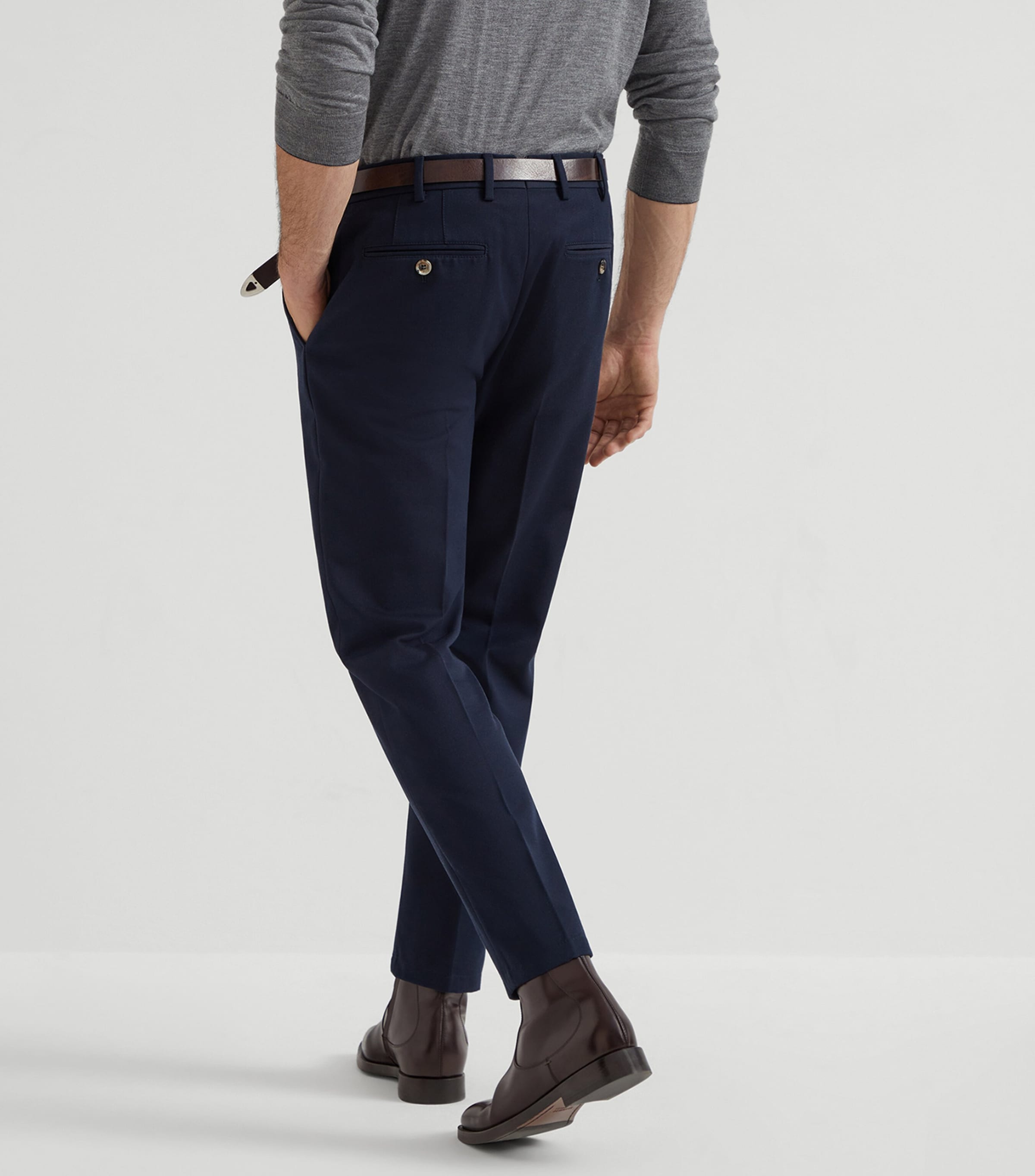 Cotton-Virgin Wool Gabardine Trousers C7171 Image 3
