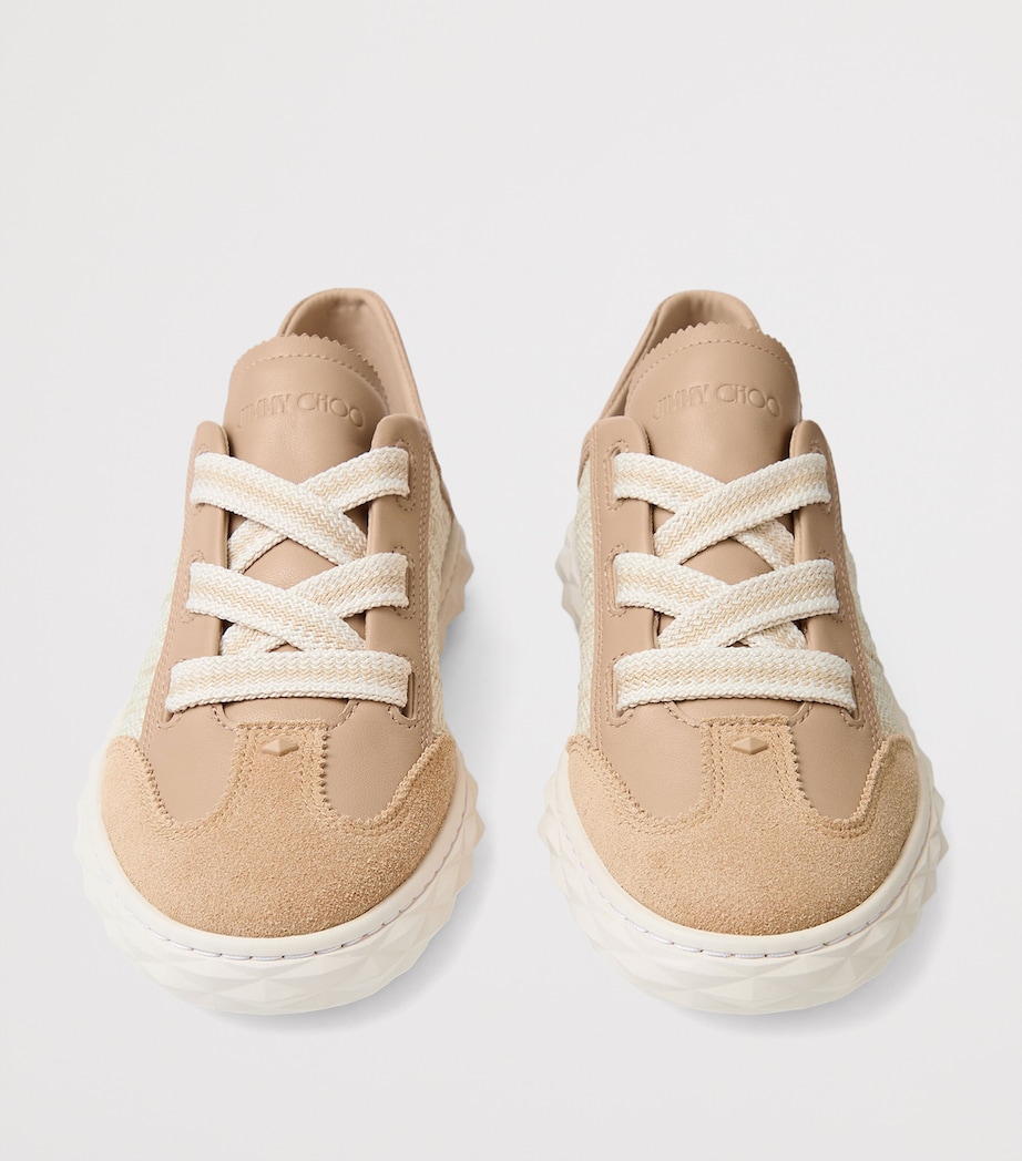 Jimmy Choo Diamond Light Flex Leather Woven Sneakers V Chai/natural Image 5