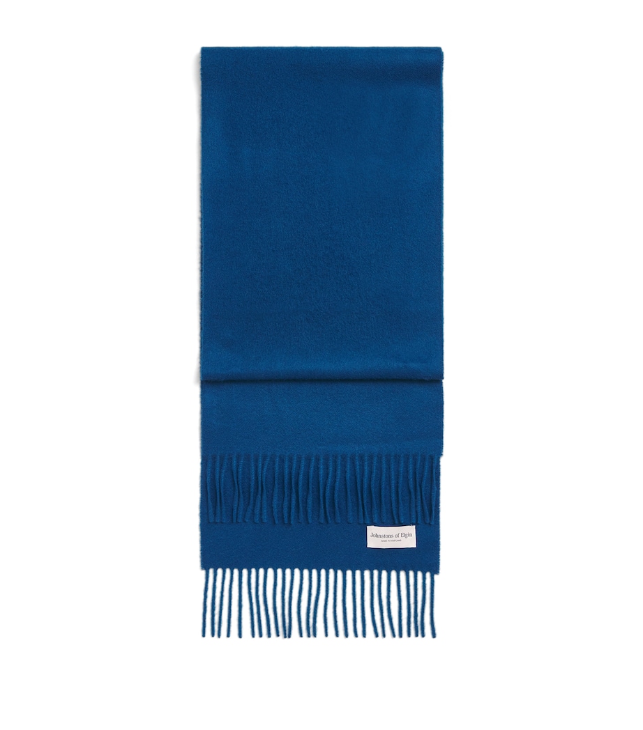 Johnstons Of Elgin Natural Cashmere Scarf Petrol Image 1