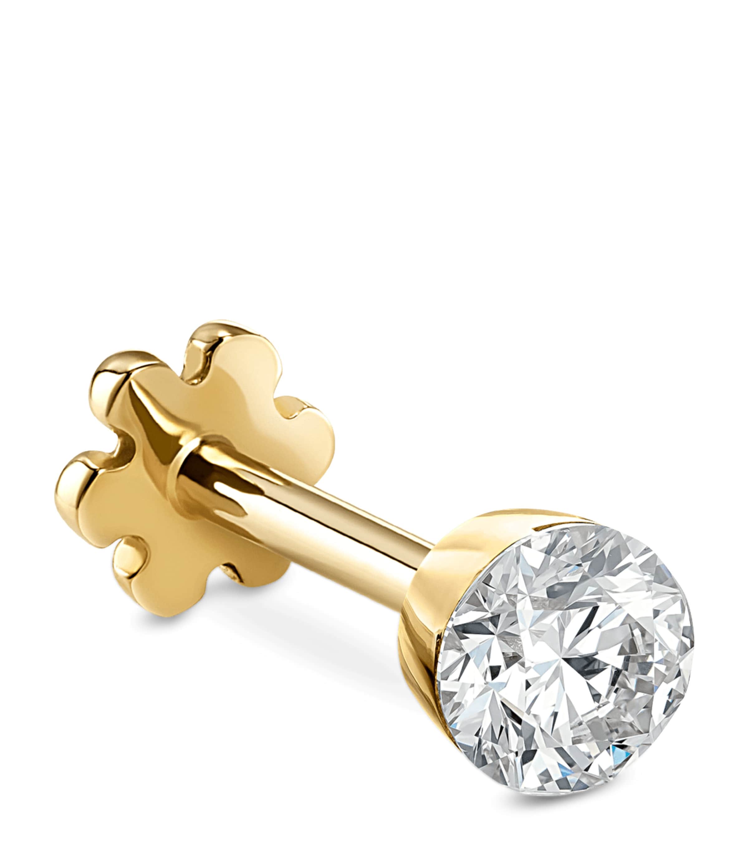 Maria Tash Yellow Gold Invisible Set Diamond Threaded Stud Earring (3mm) | Fine Jewellery | Fine Earrings | Stud Earrings | Men Accessories | Jewellery | Earrings | Designers | Maria Tash