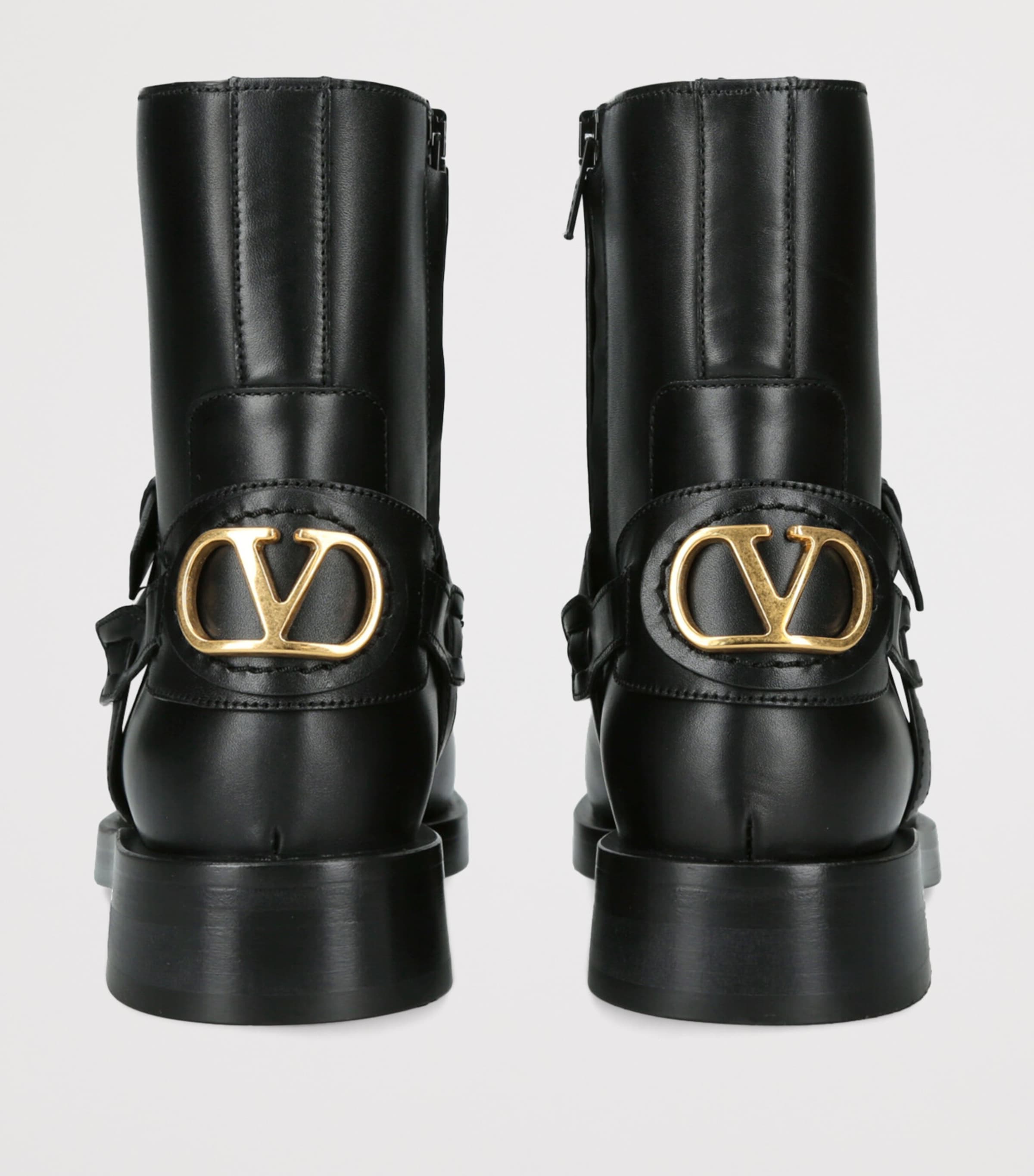 Leather Signature VLogo Ankle Boots 30 BLACK Image 2