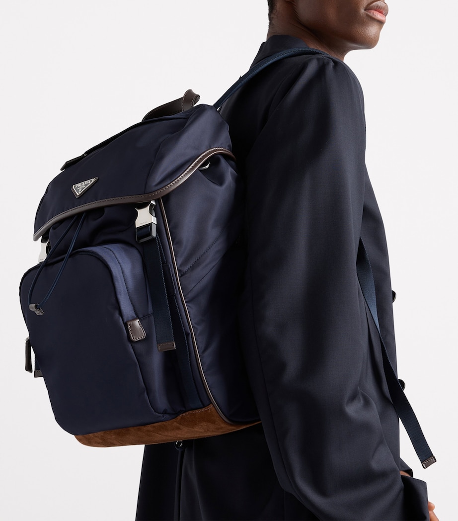 Re-Nylon and Leather Backpack F0C1B Image 2