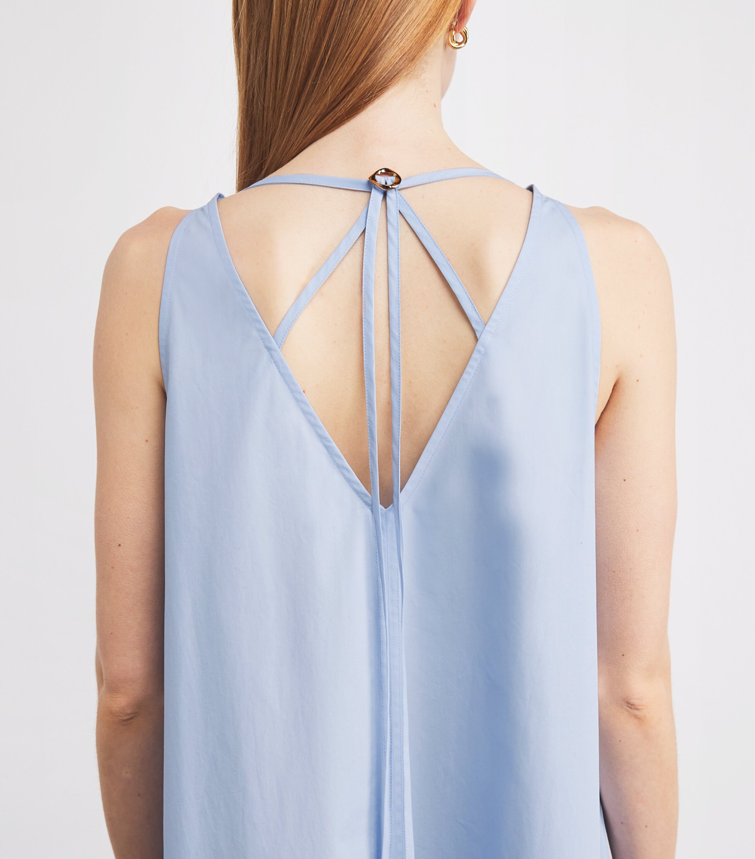 Cotton Maxi Dress A27 LIGHT BLUE - CLOUD Image 6