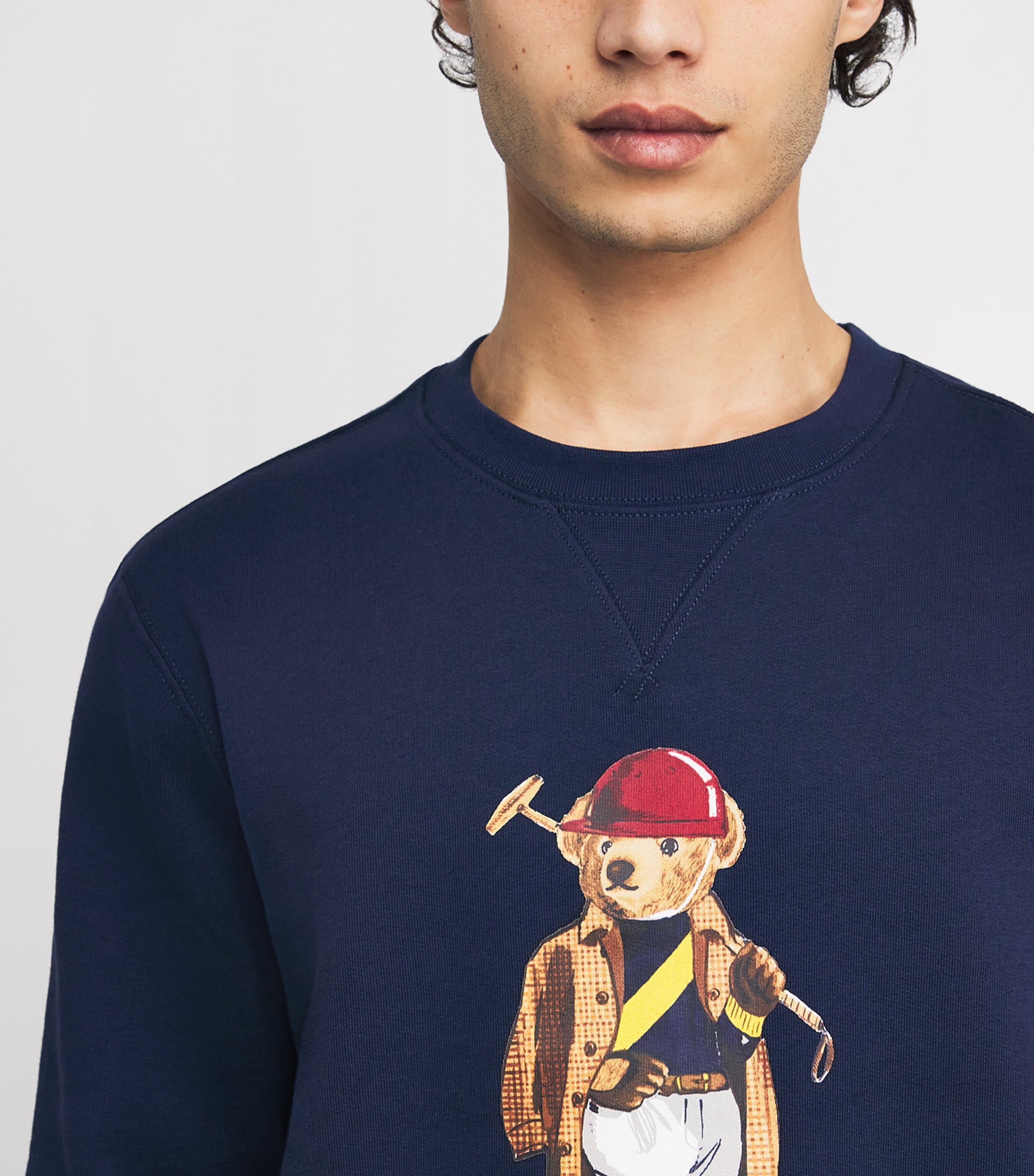 Cotton-Blend Polo Bear Sweatshirt NWPRT NVY-SOCIETY BR Image 6