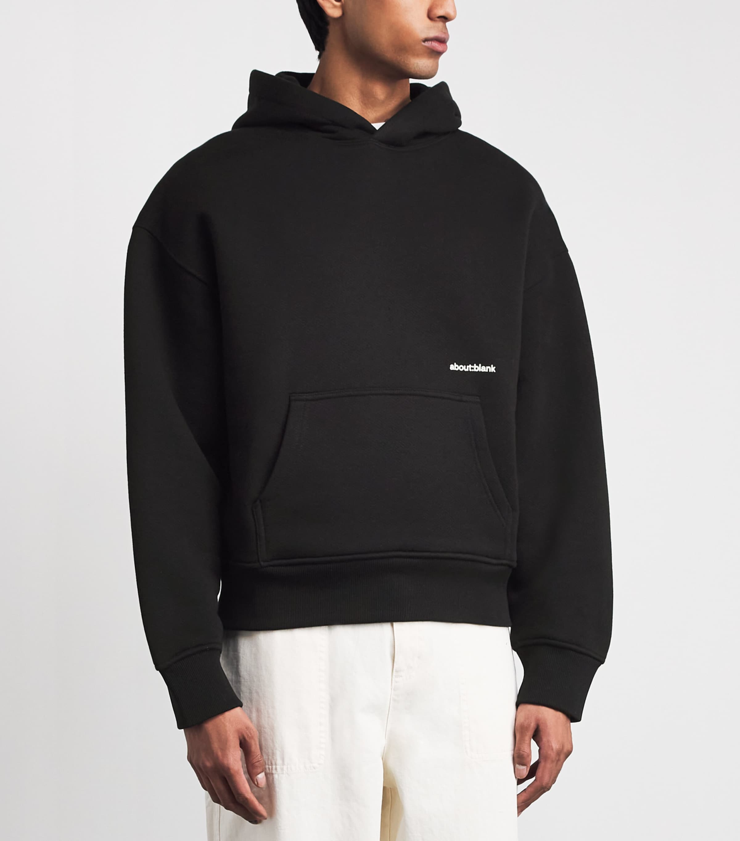 about:blank Mens Cotton Logo Hoodie Black Image 4