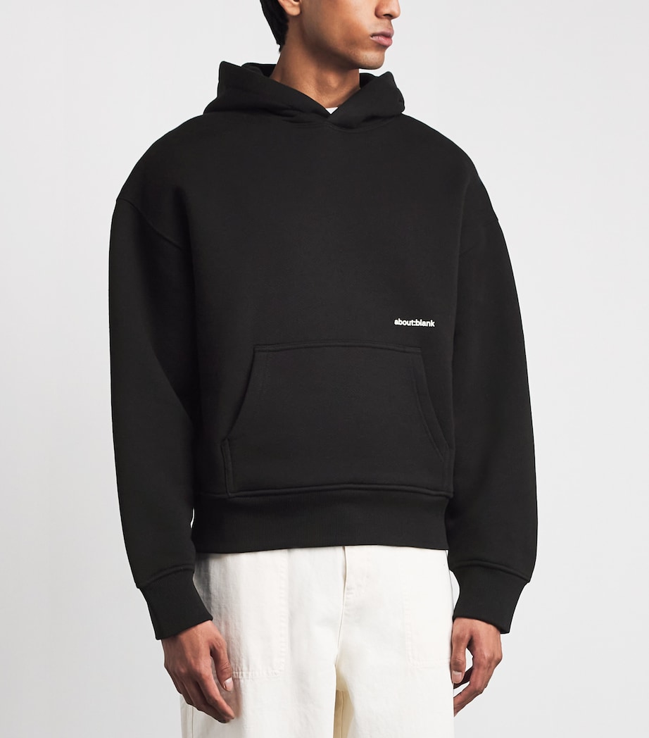 about:blank Mens Cotton Logo Hoodie Black Image 4