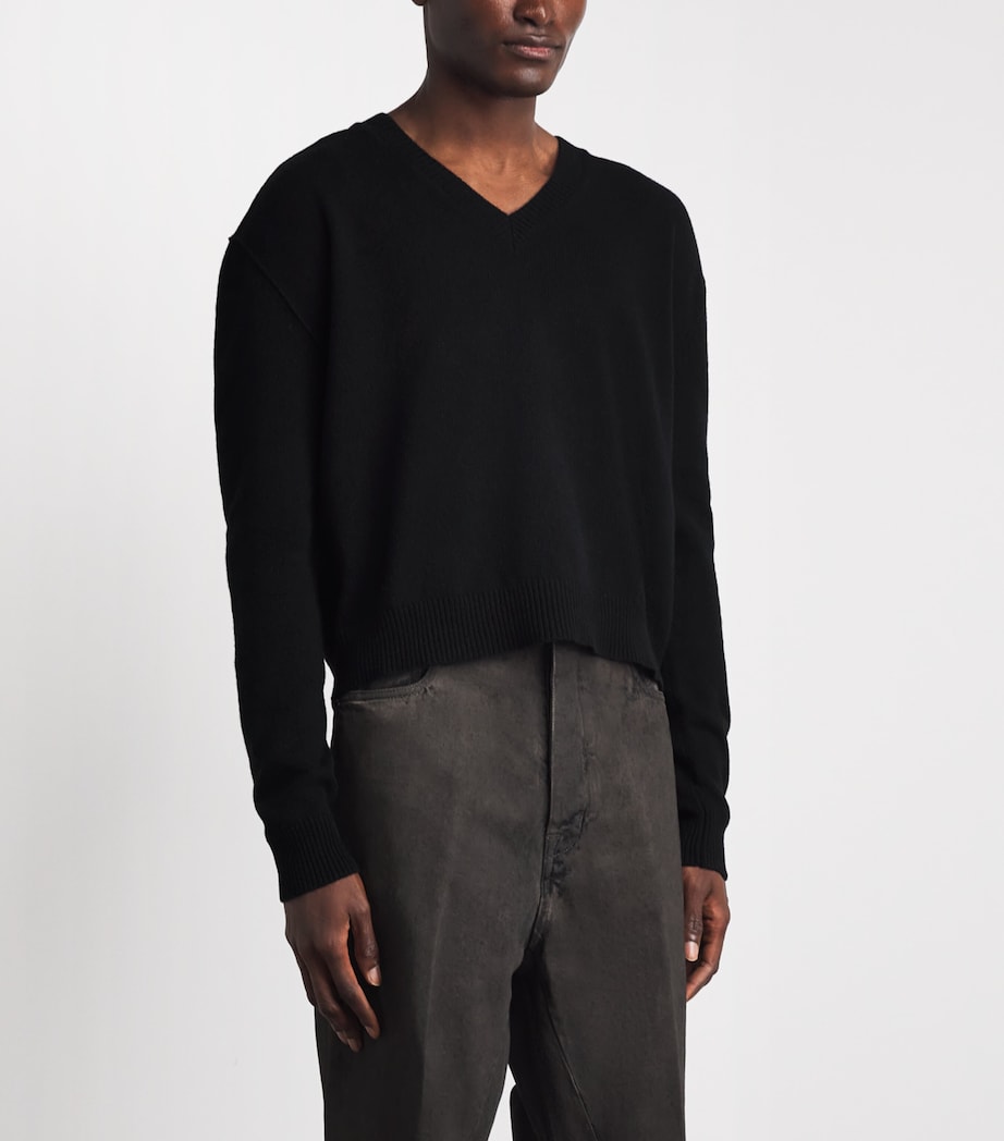 Rick Owens Mens Cashmere-Wool Tommy Sweater Black Image 4