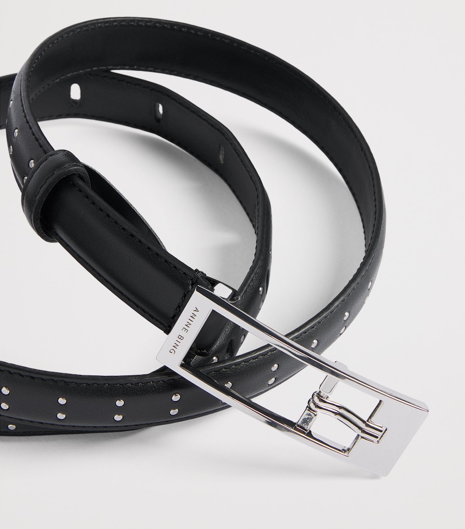 ANINE BING Leather Studded Ely Belt Black Image 4