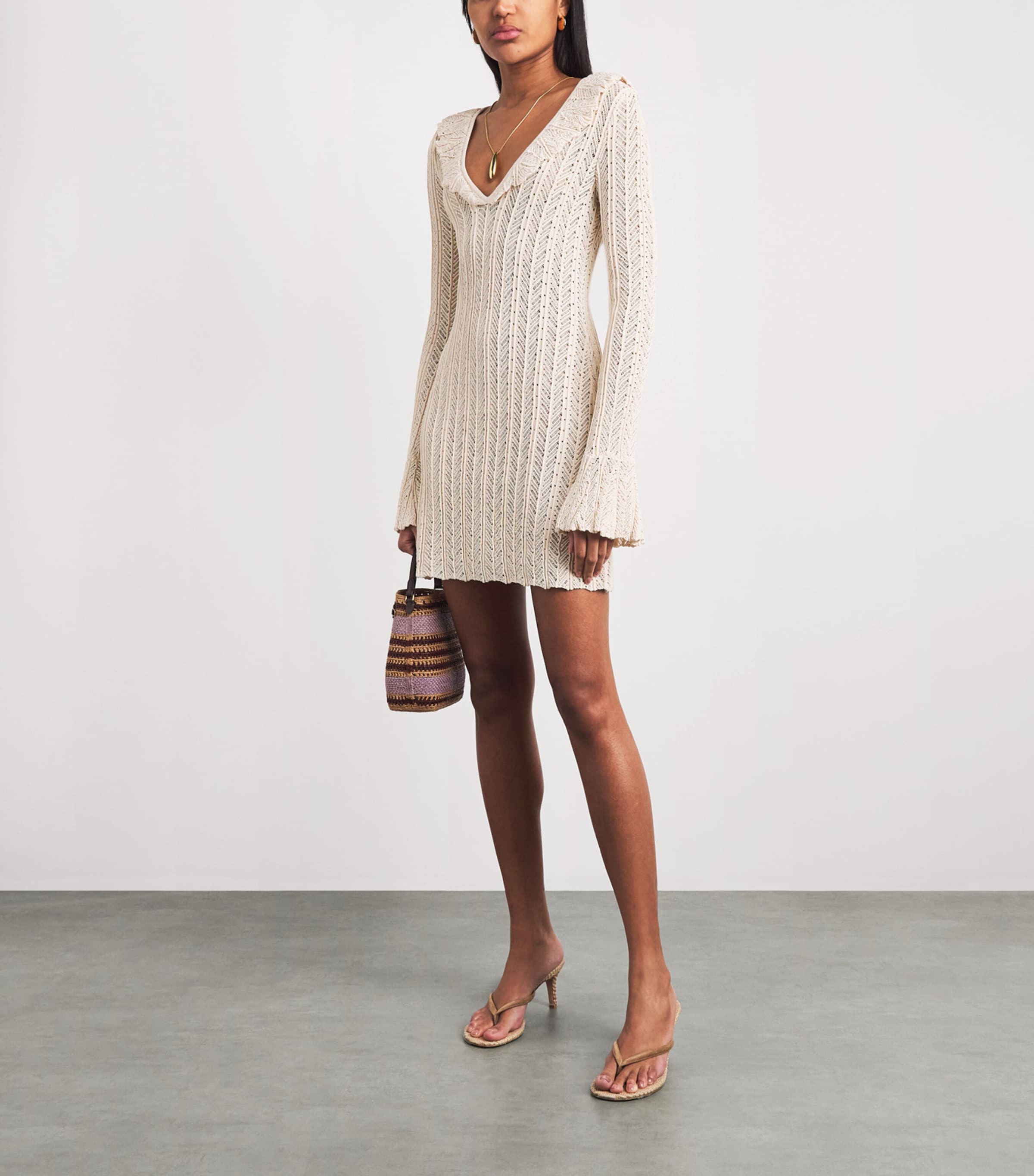 Devon Windsor Womens Knitted Davina Mini Dress Clay Image 2
