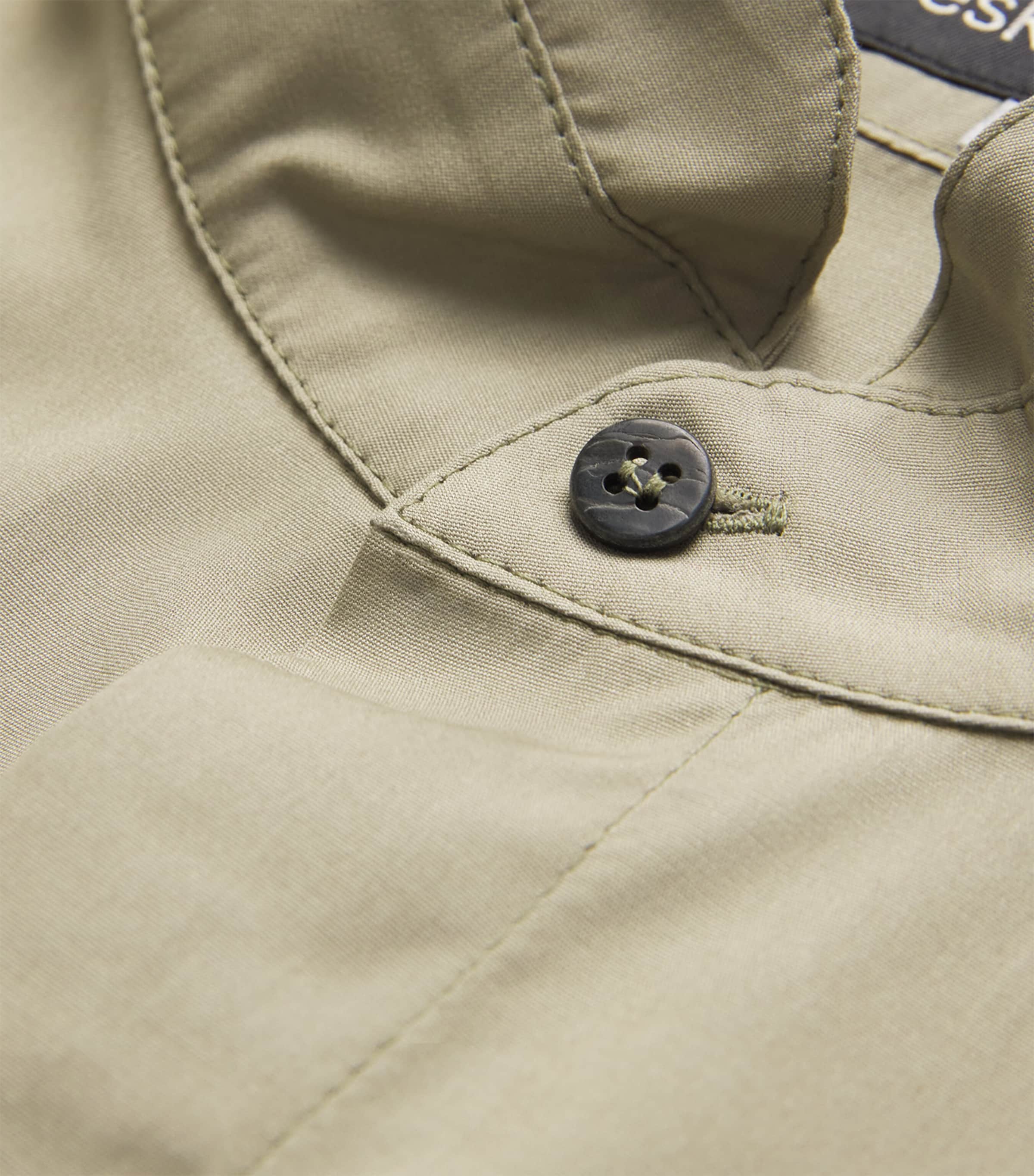 Cotton Slim Double Stand-Collar Shirt GRNSND Image 5