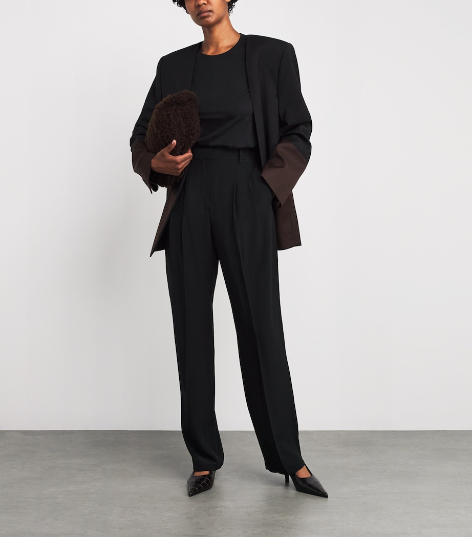 Cotton-Silk Long-Sleeve T-Shirt BLACK Image 2