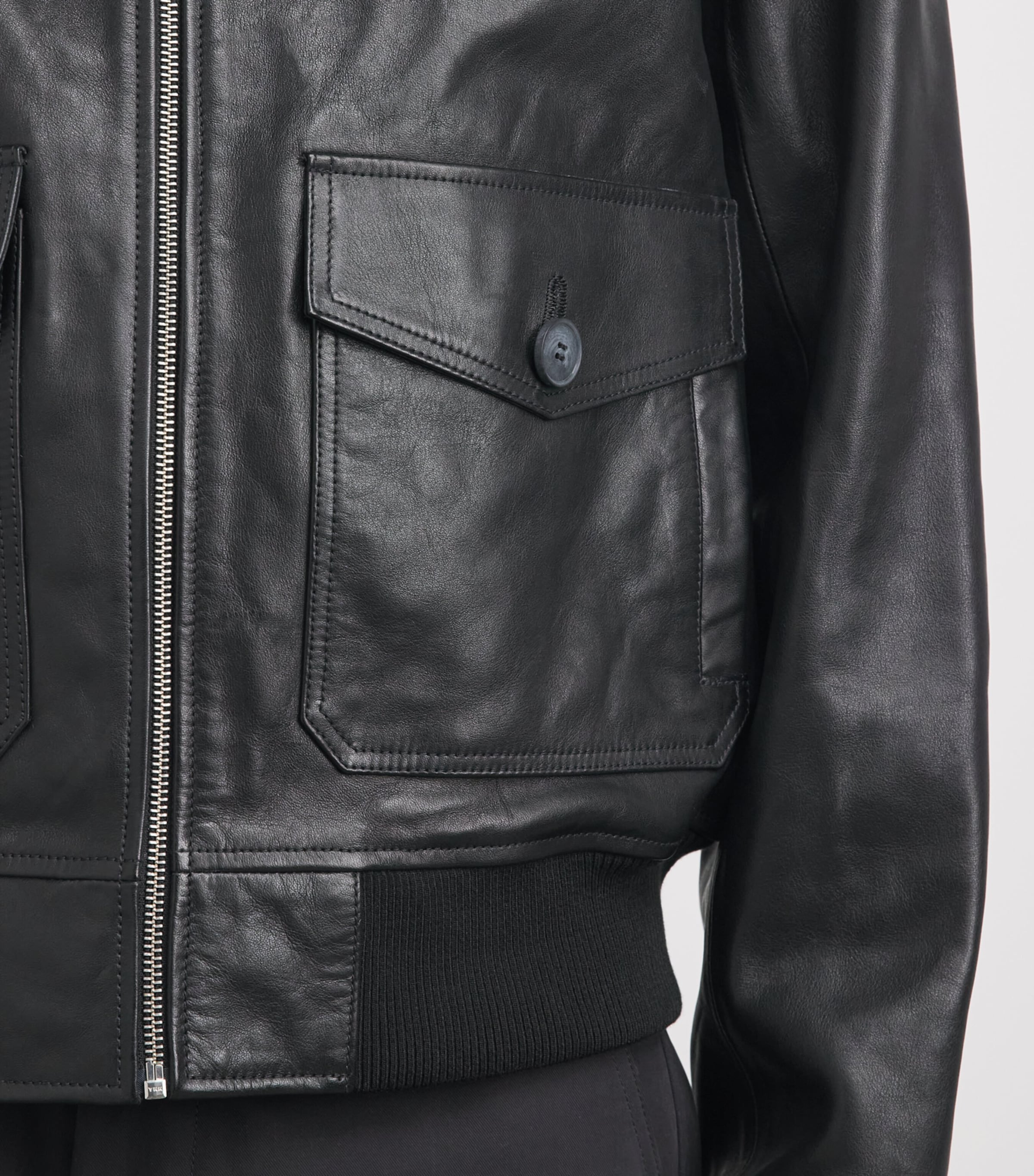 A.P.C. Mens Gael Leather Jacket Lzz Black Image 3