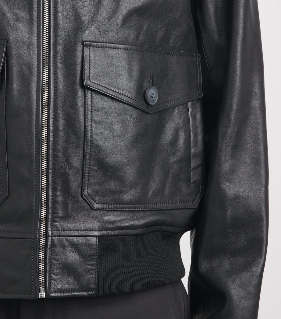 A.P.C. Mens Gael Leather Jacket Lzz Black Image 3