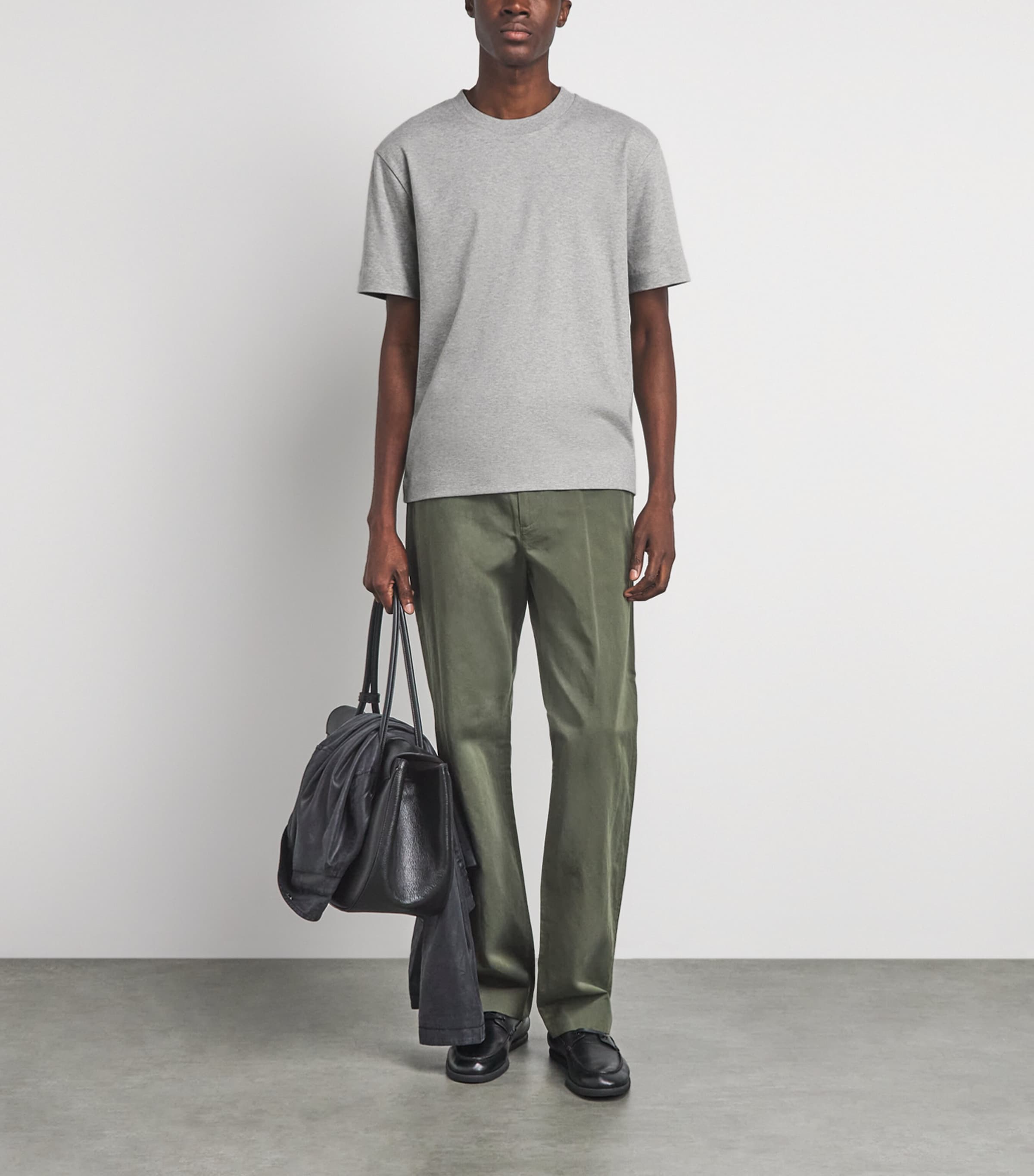 Vince Mens Cotton Peached Face Jersey T-Shirt H. Grey Image 2