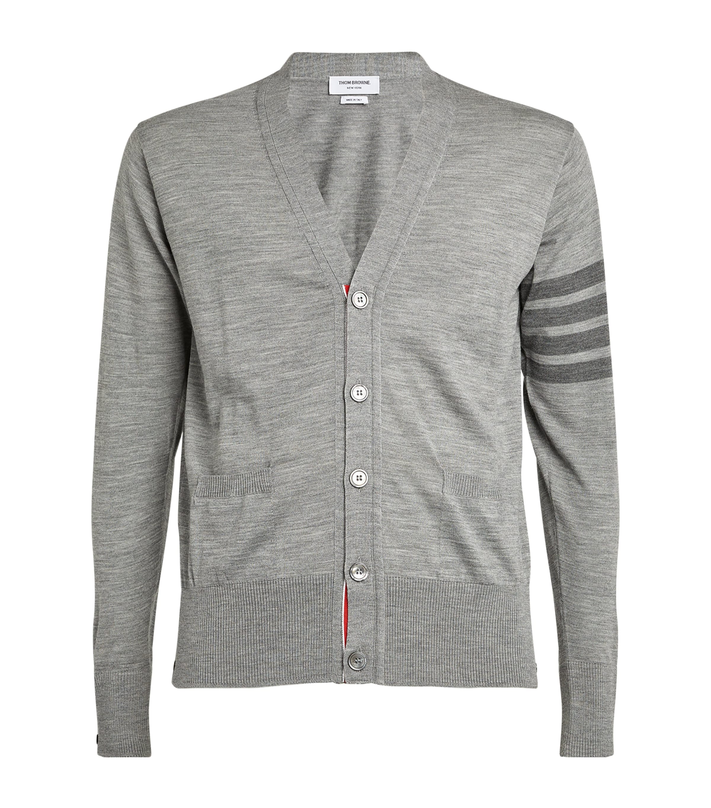 THOM BROWNE MERINO WOOL 4-BAR CARDIGAN 