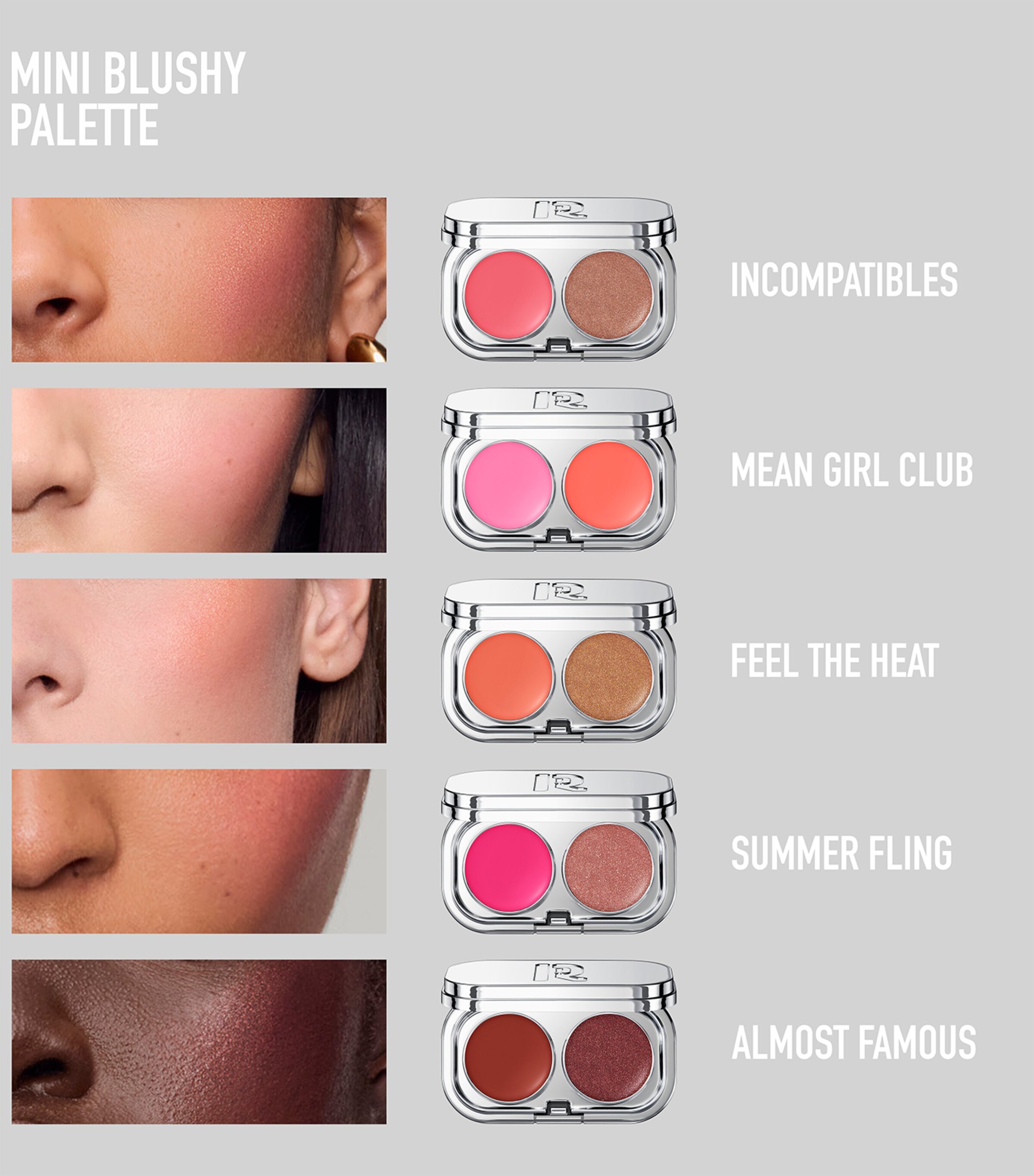 Rabanne Mini Blushy Palette Balm-to-Skin Tinted Blush Summer Fling Image 5