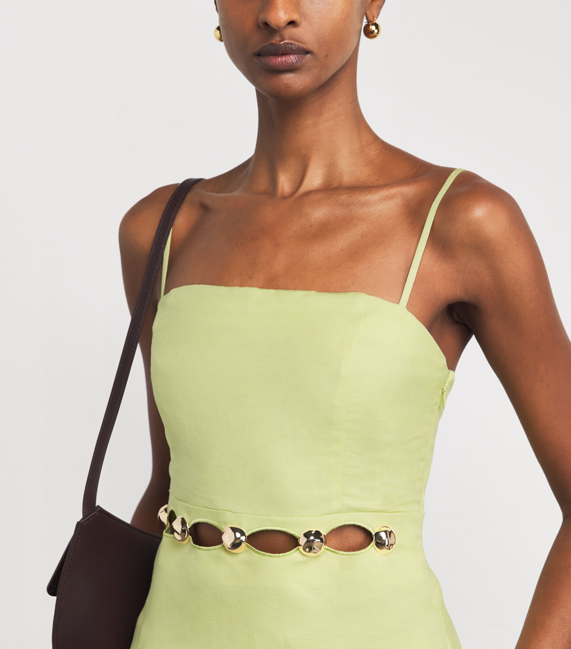 Linen-Blend Studded Cami CELADON Image 5